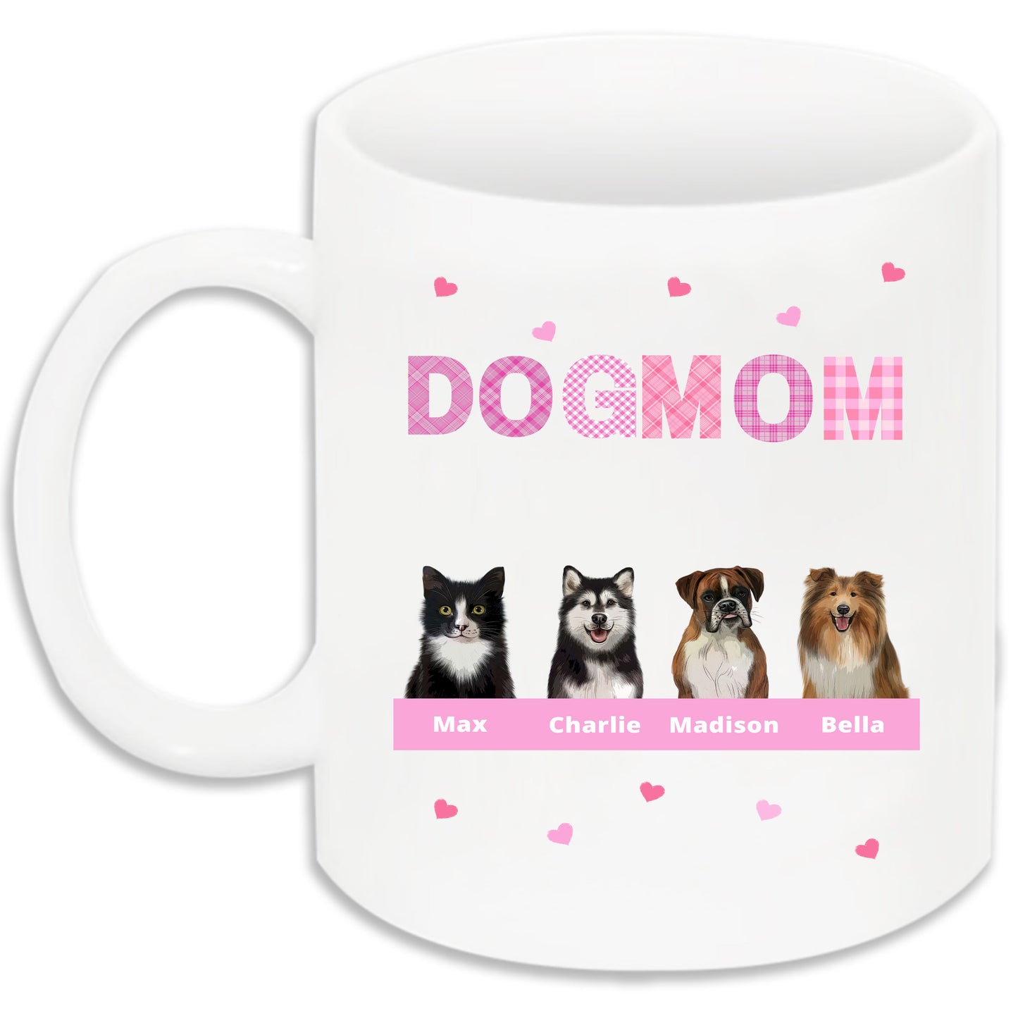 Personalized DOG MOM 11 OZ Coffee Mug 1 to 10 Pets