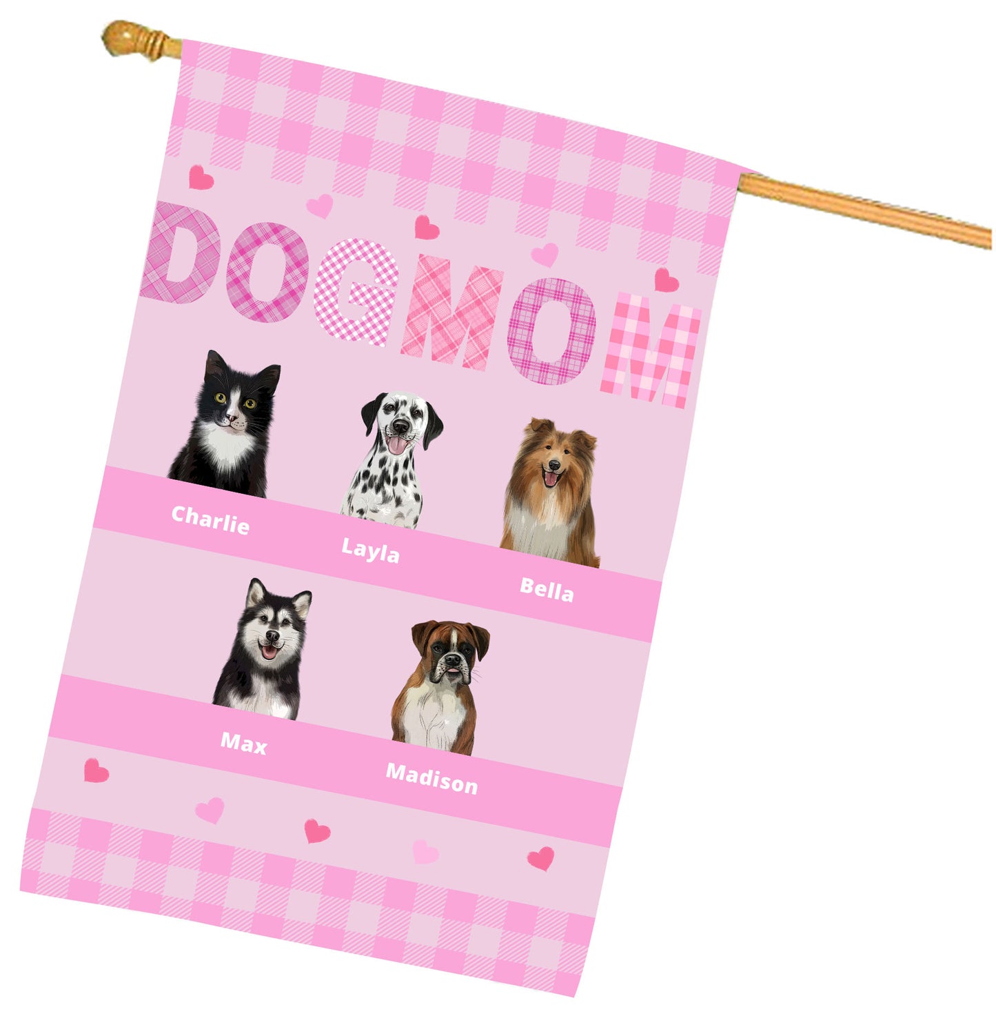 Personalized Dog MOM House Flag