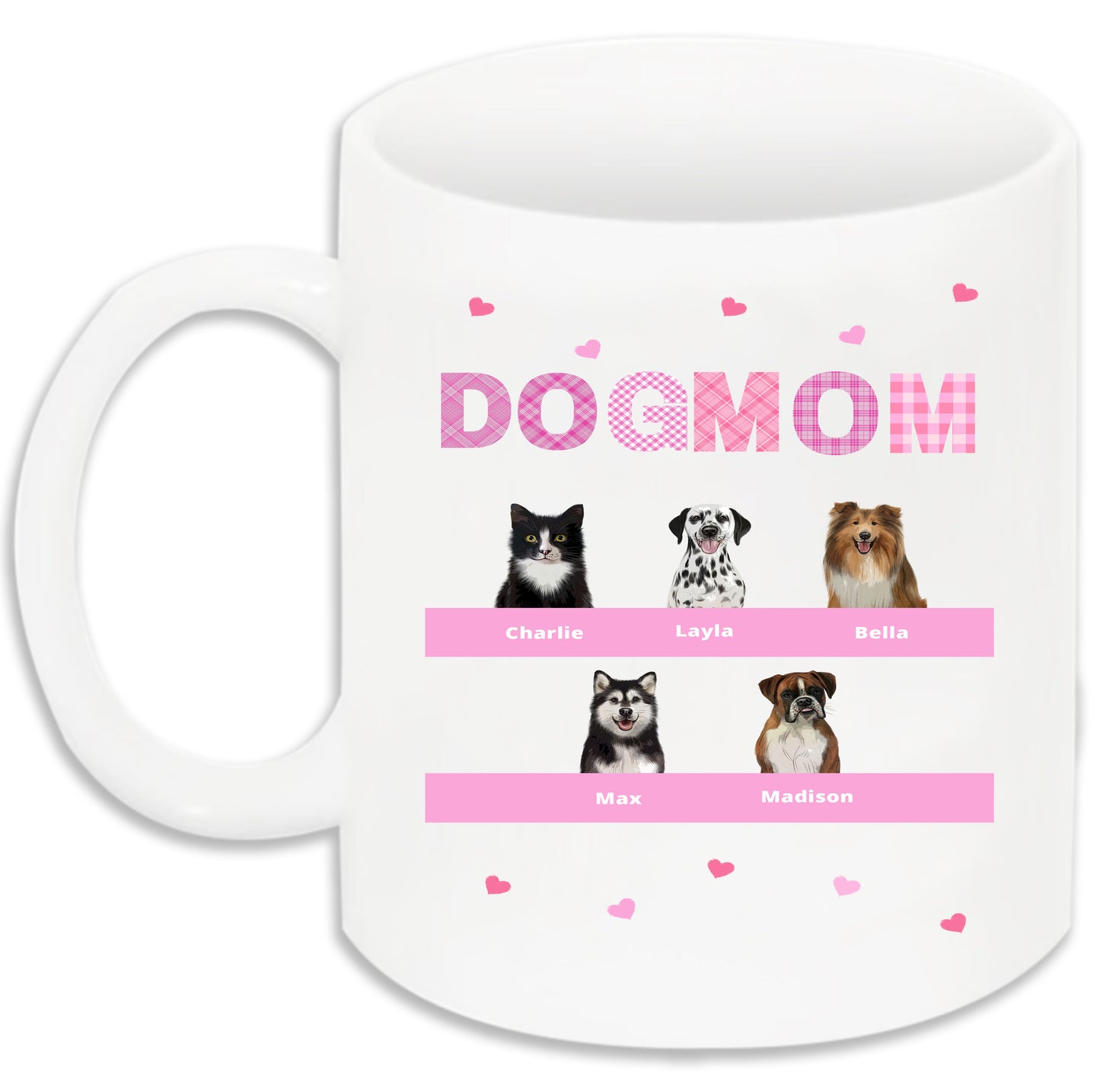Personalized DOG MOM 11 OZ Coffee Mug 1 to 10 Pets