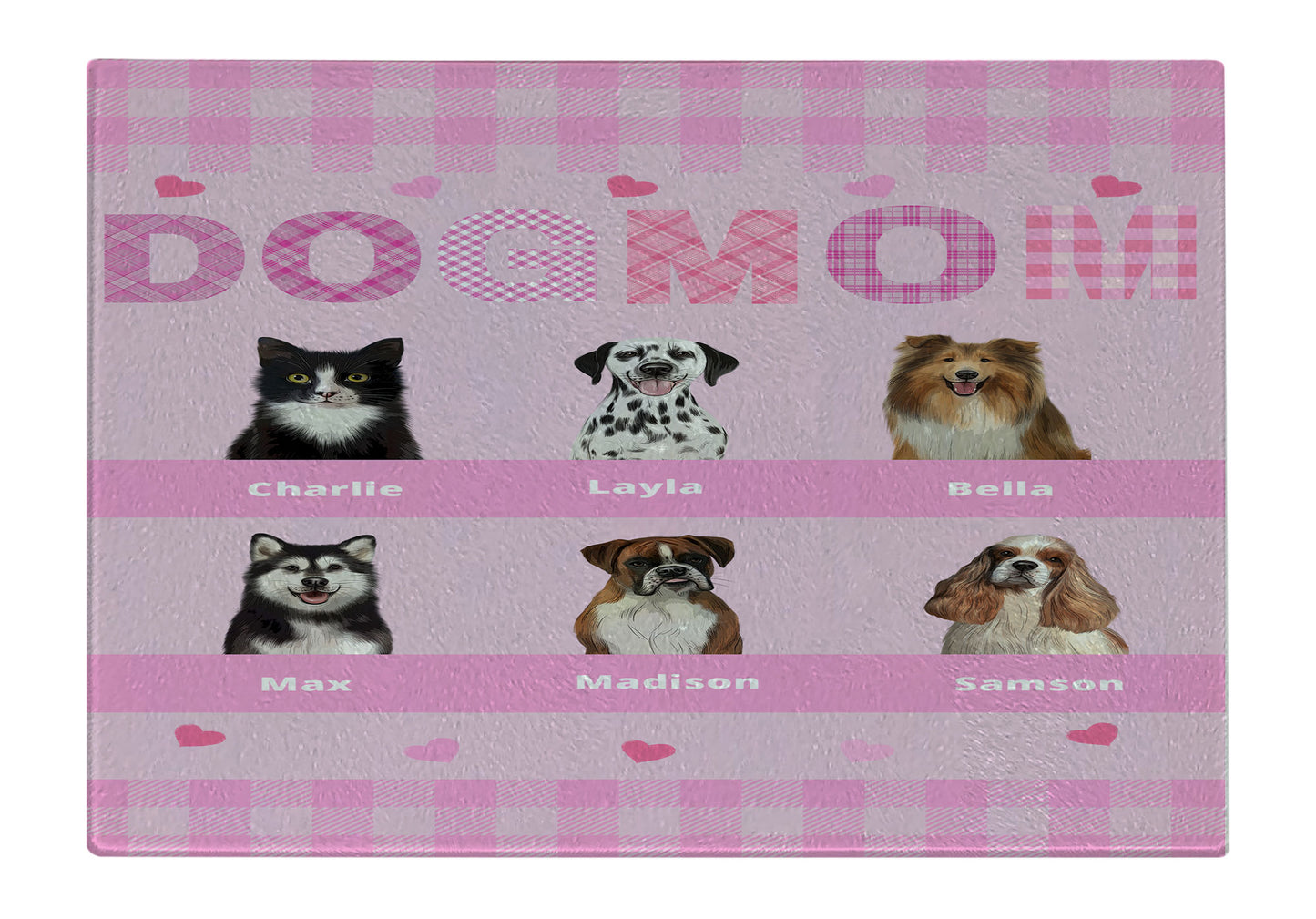Personalized Dog MOM Cutting Board 1 to 10 Pets