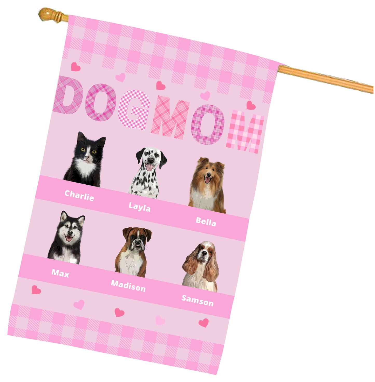 Personalized Dog MOM House Flag