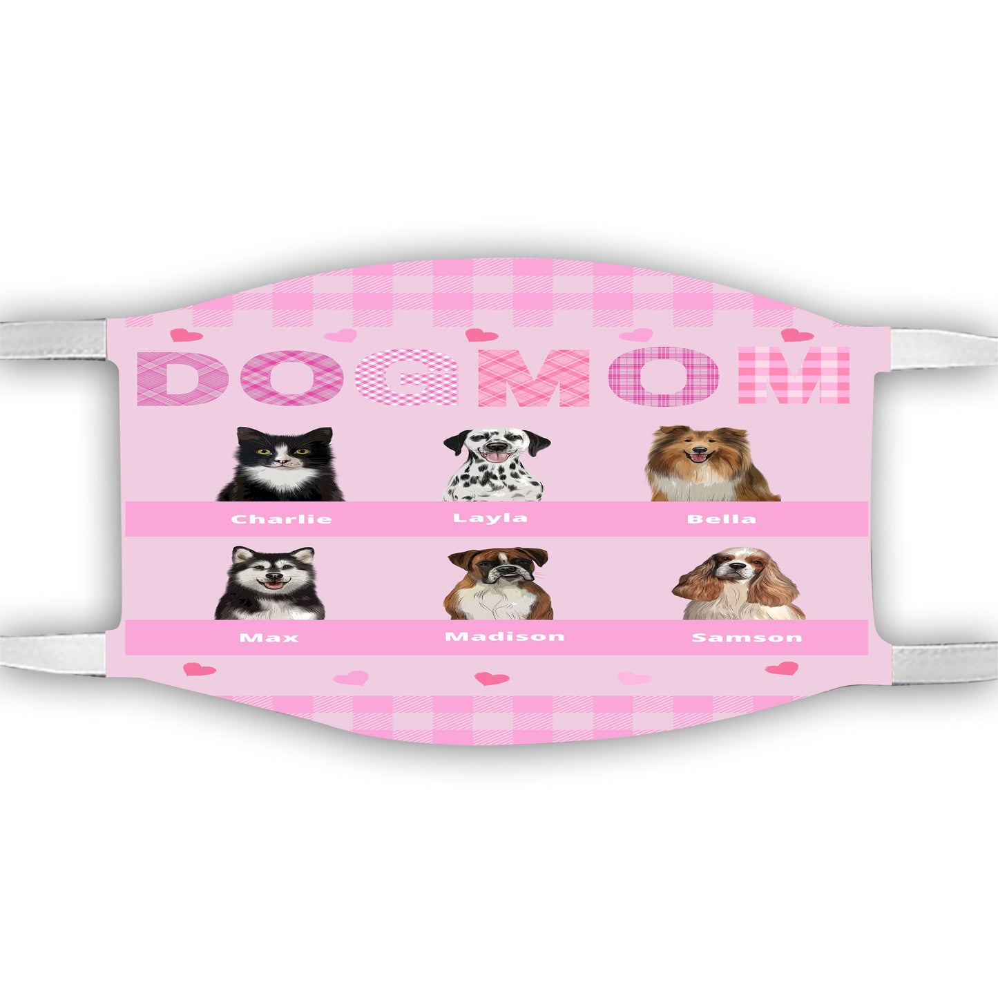 Personalized Dog Cat Pet Mom Face Mask 1-10 Pets