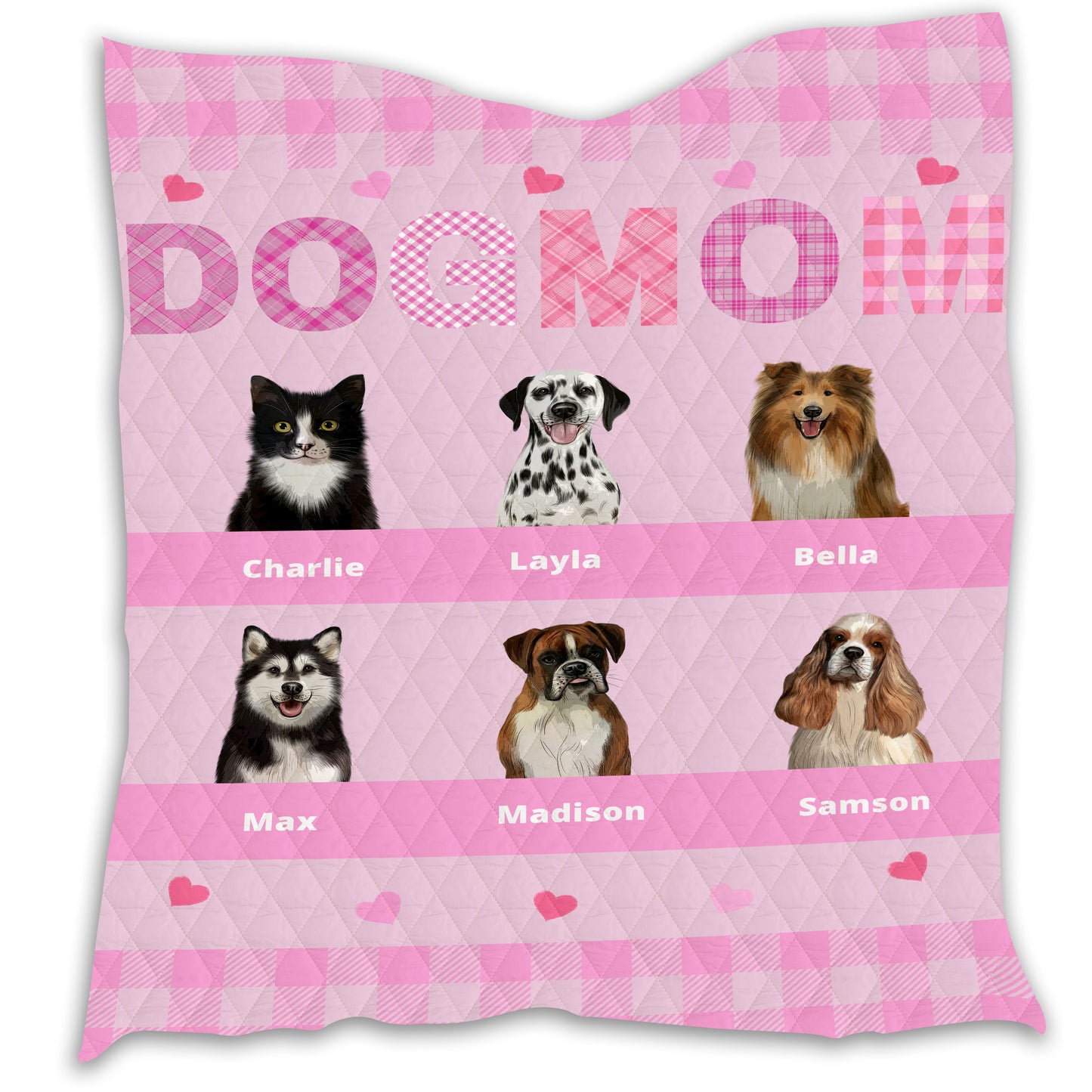 Personalized Dog Cat Pet Mom Quilt 1-10 Pets