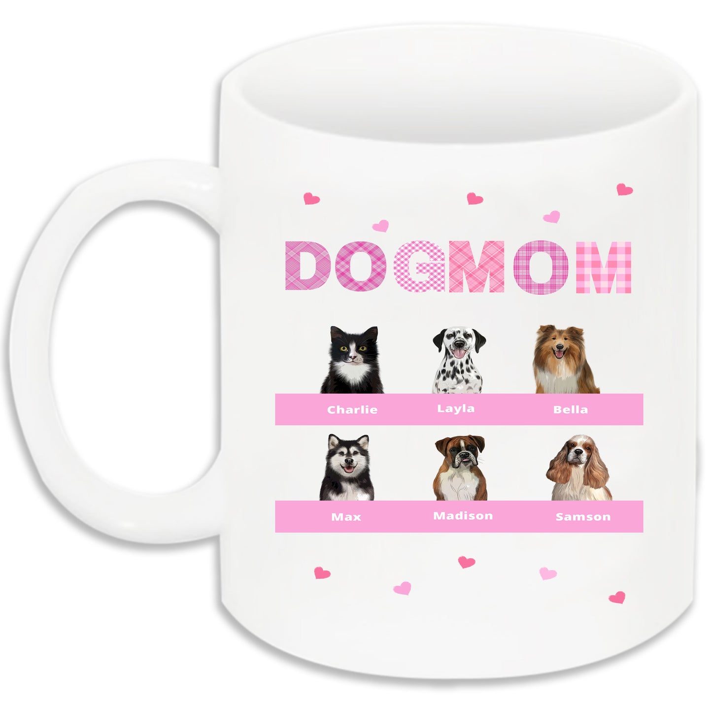 Personalized DOG MOM 11 OZ Coffee Mug 1 to 10 Pets