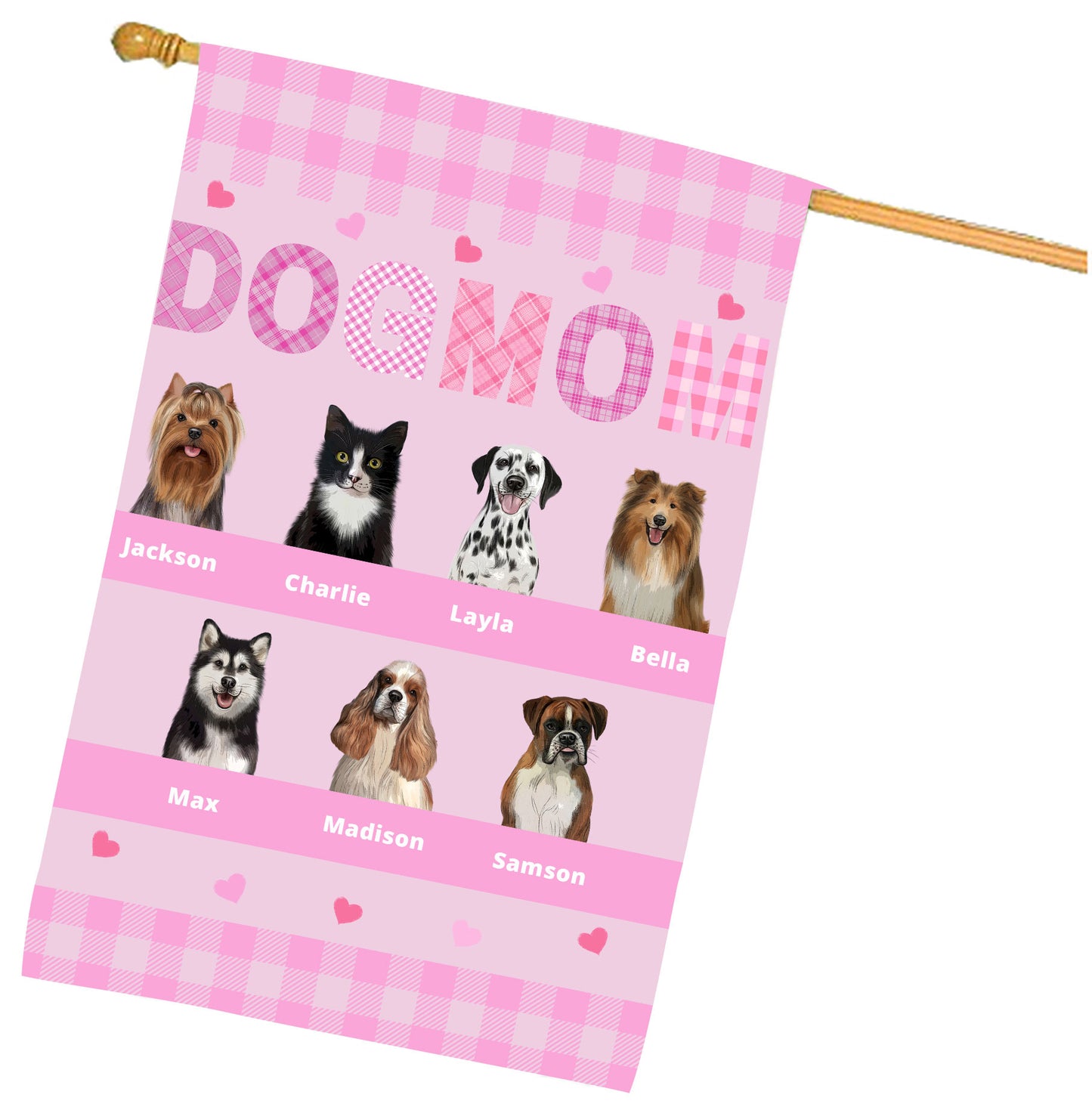 Personalized Dog MOM House Flag
