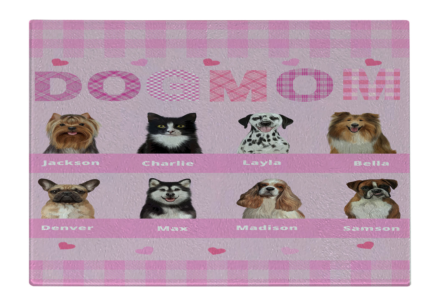 Personalized Dog MOM Cutting Board 1 to 10 Pets