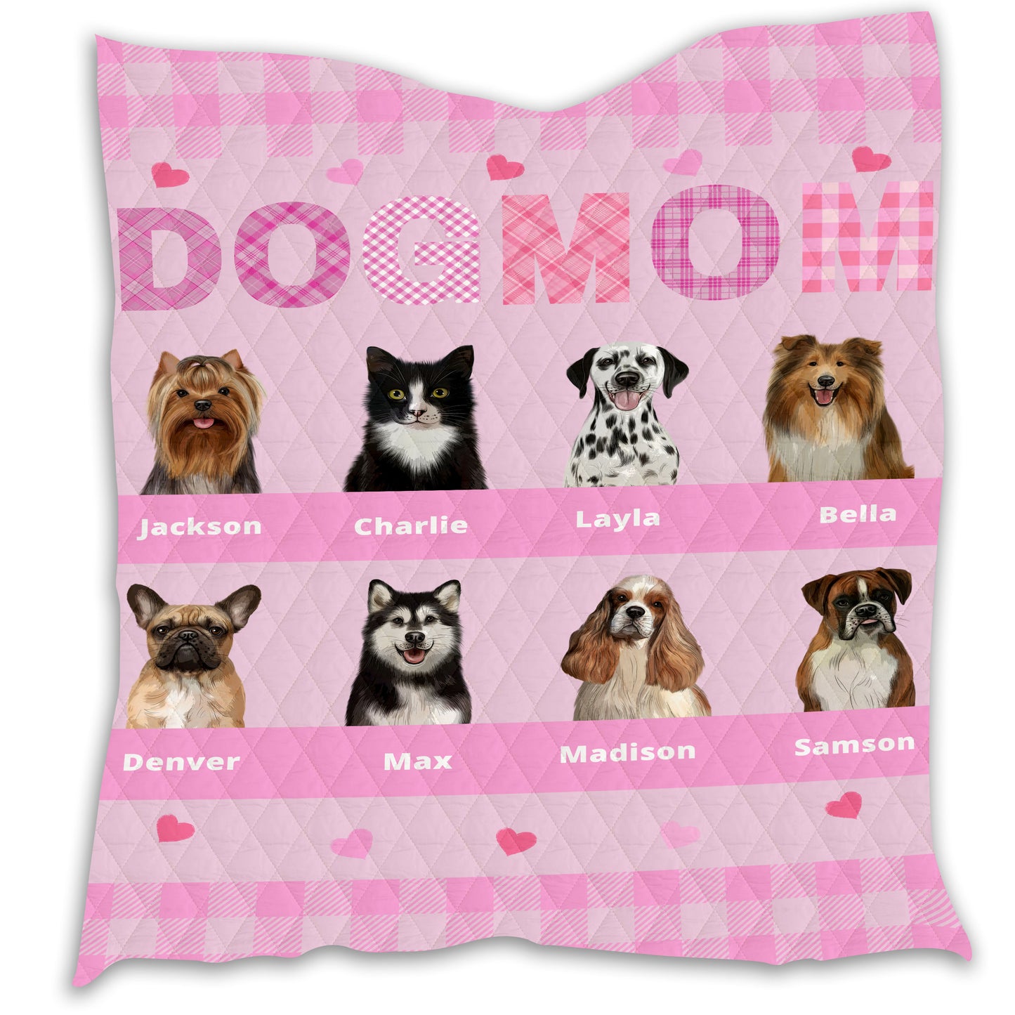 Personalized Dog Cat Pet Mom Quilt 1-10 Pets