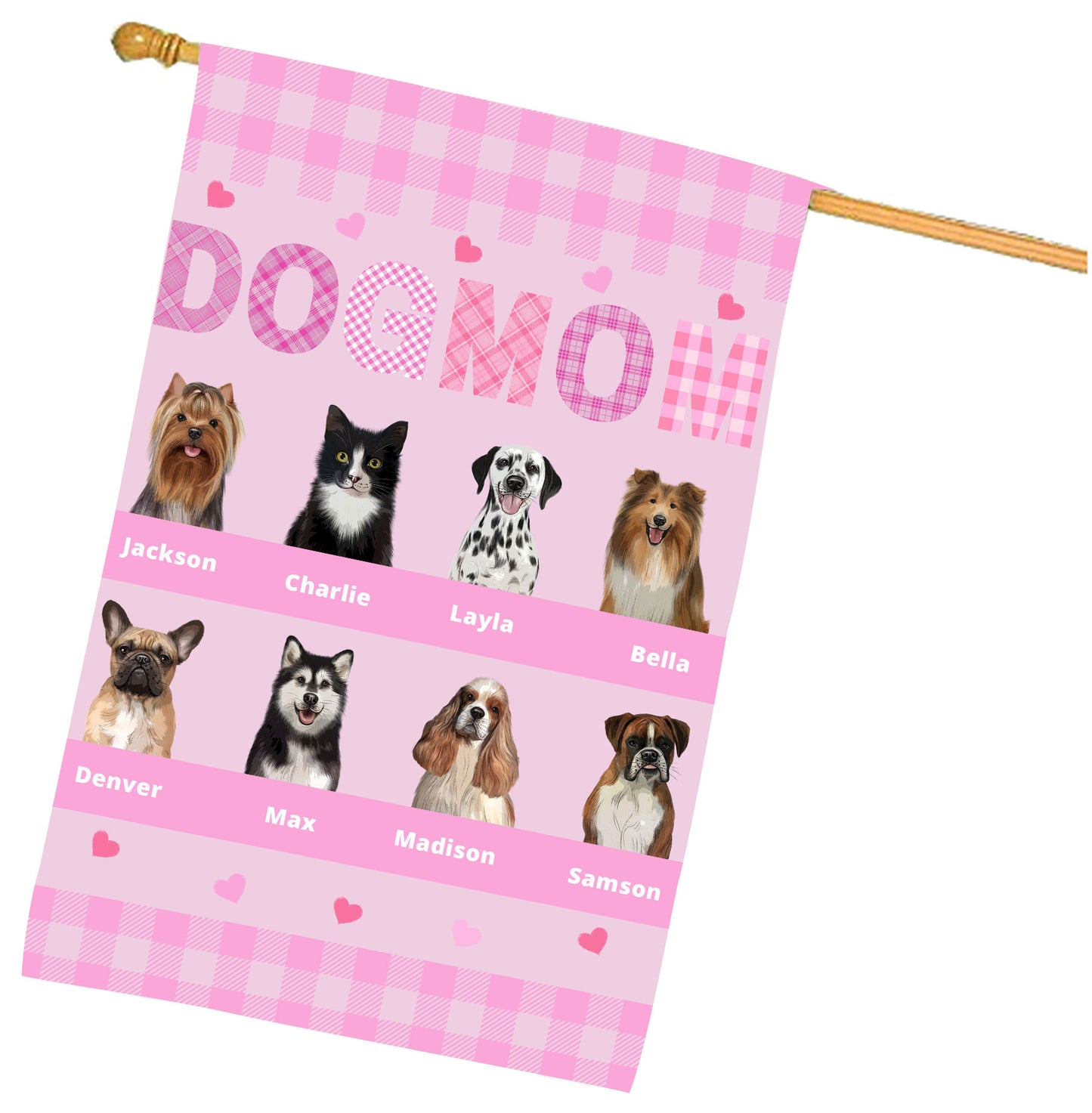 Personalized Dog MOM House Flag