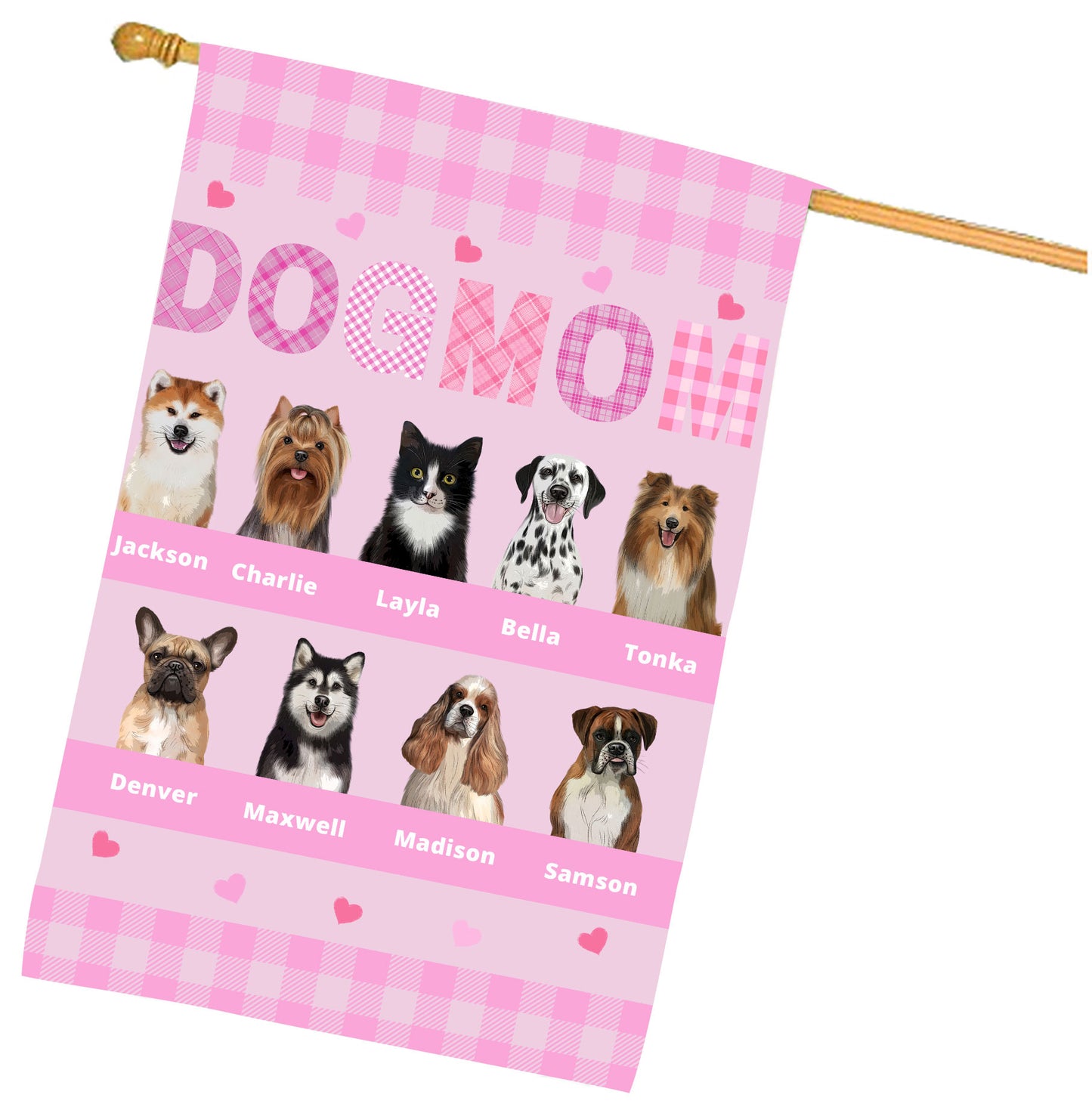 Personalized Dog MOM House Flag