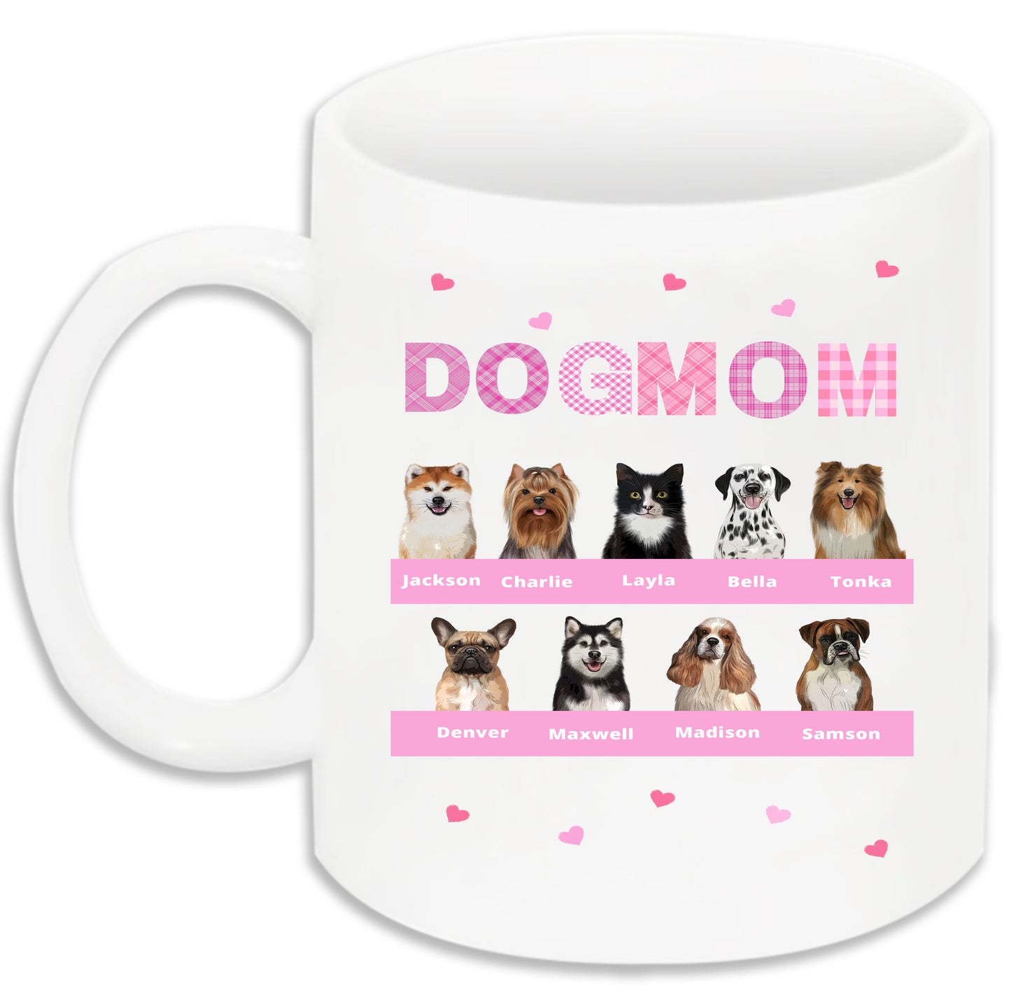 Personalized DOG MOM 11 OZ Coffee Mug 1 to 10 Pets
