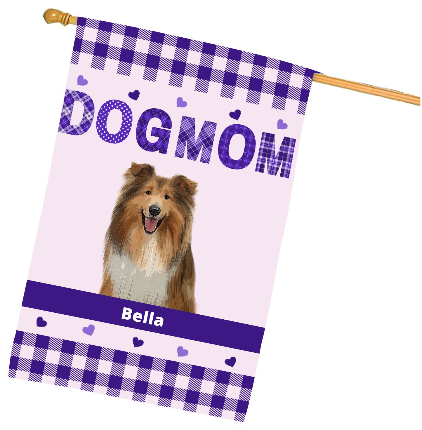 Personalized Dog MOM House Flag