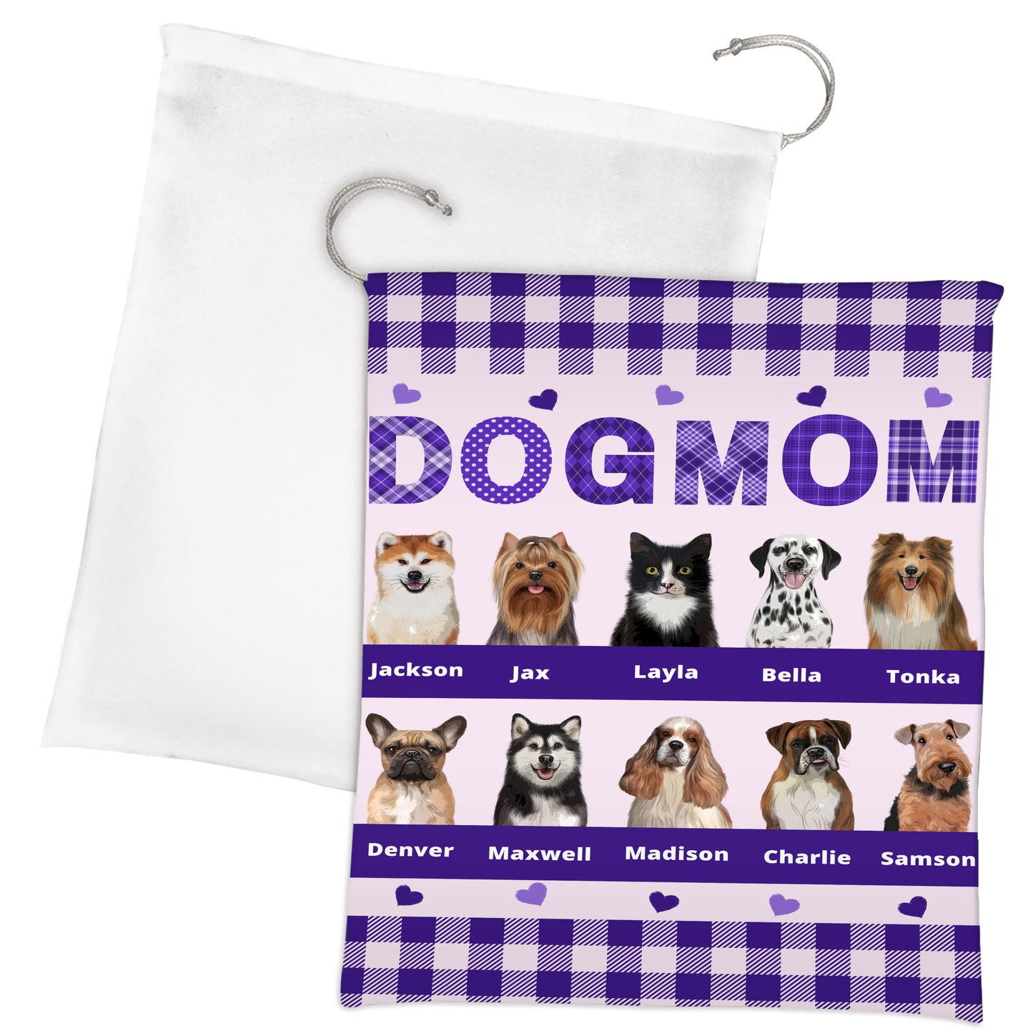 Personalized Cat Dog Pet MOM Gift Bag 1-10 Pets