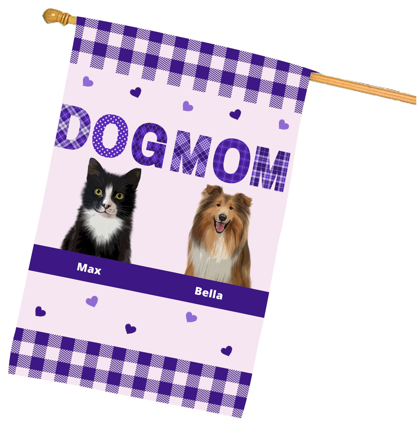 Personalized Dog MOM House Flag
