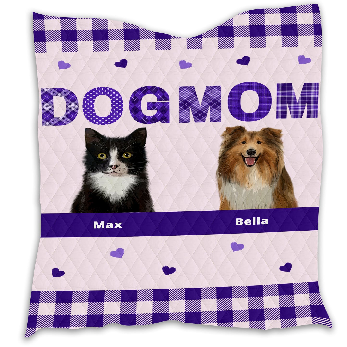 Personalized Dog Cat Pet Mom Quilt 1-10 Pets