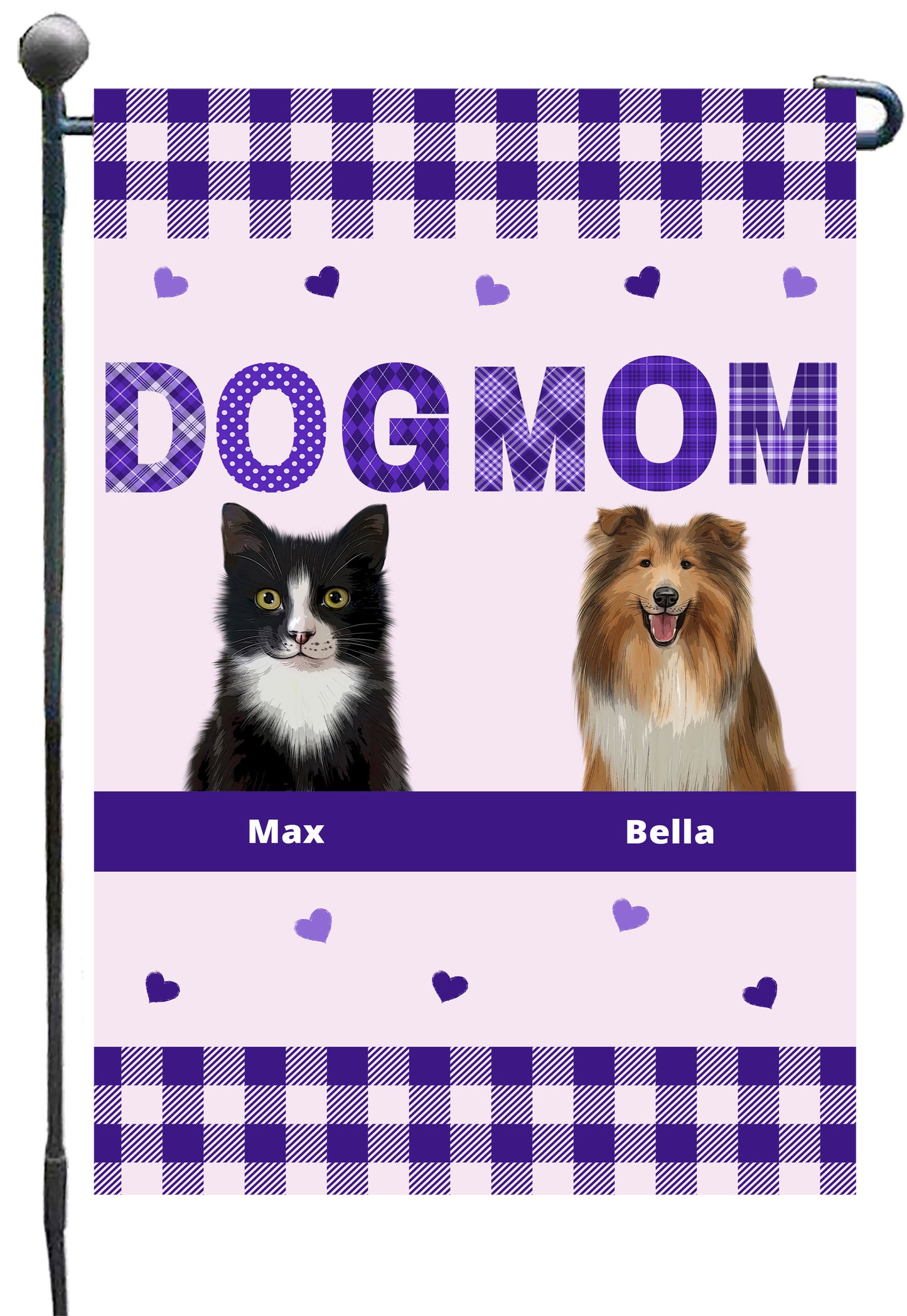 Personalized Dog Cat Pet MOM Garden Flag 1-10 pets