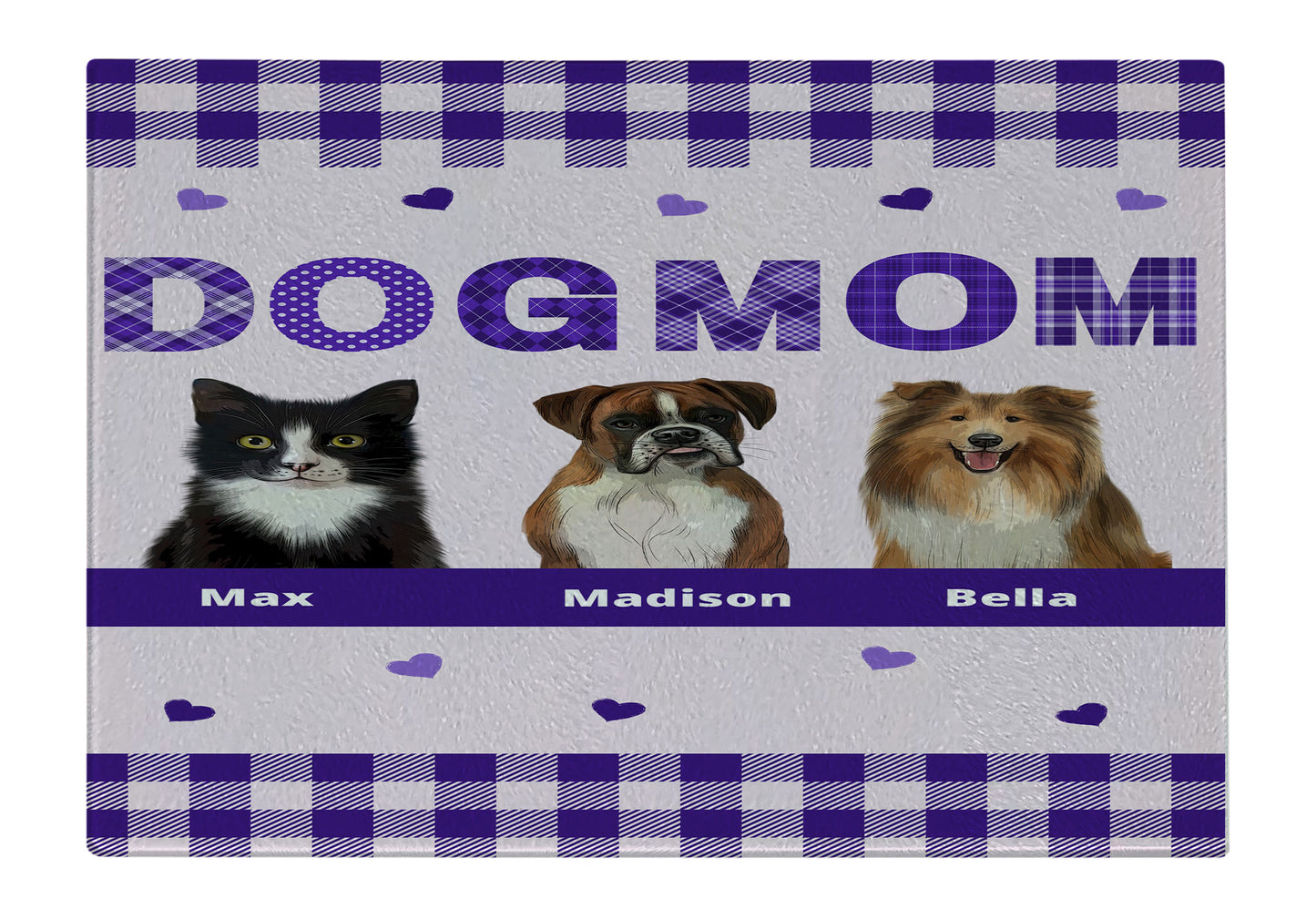 Personalized Dog MOM Cutting Board 1 to 10 Pets