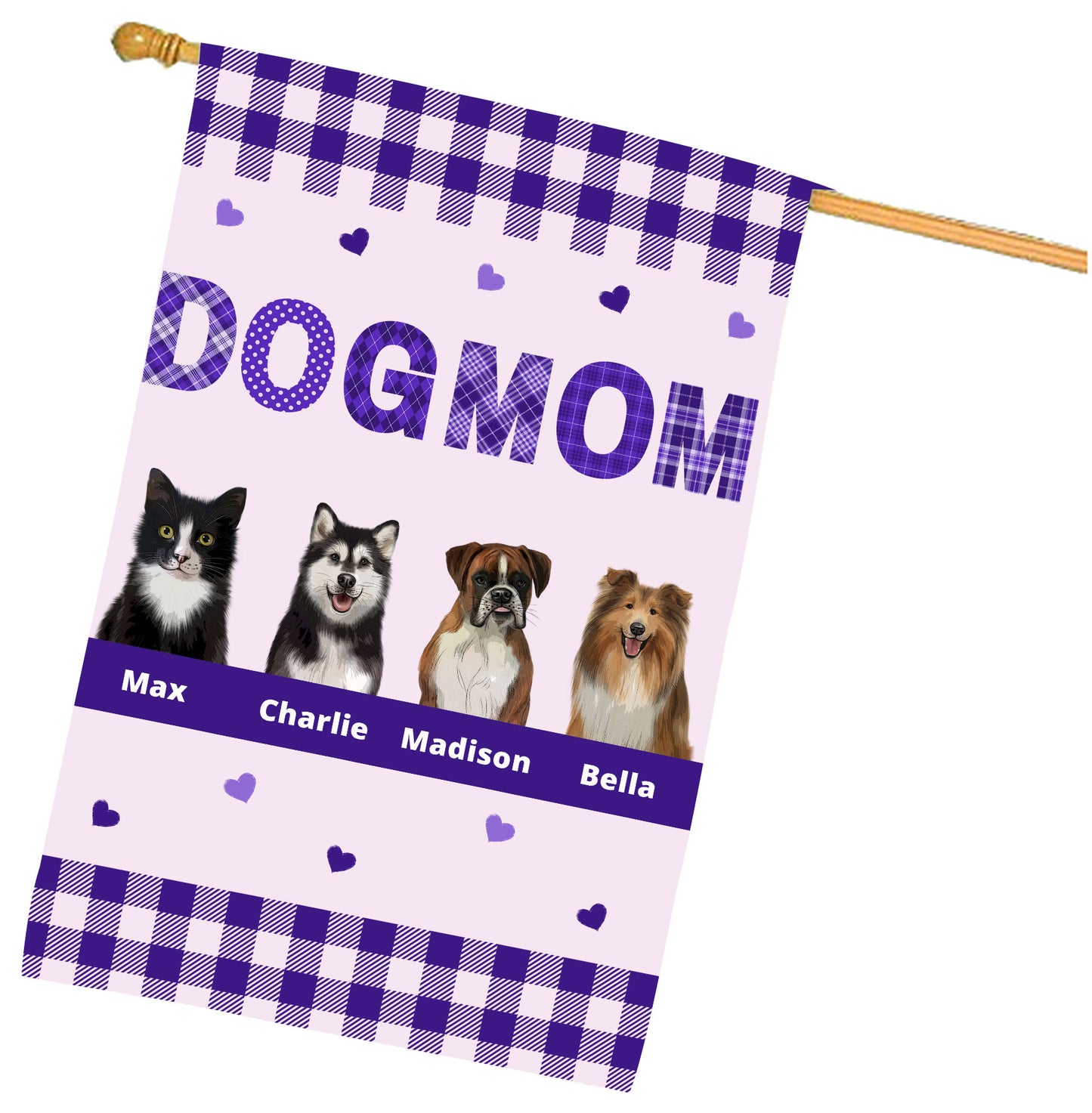 Personalized Dog MOM House Flag