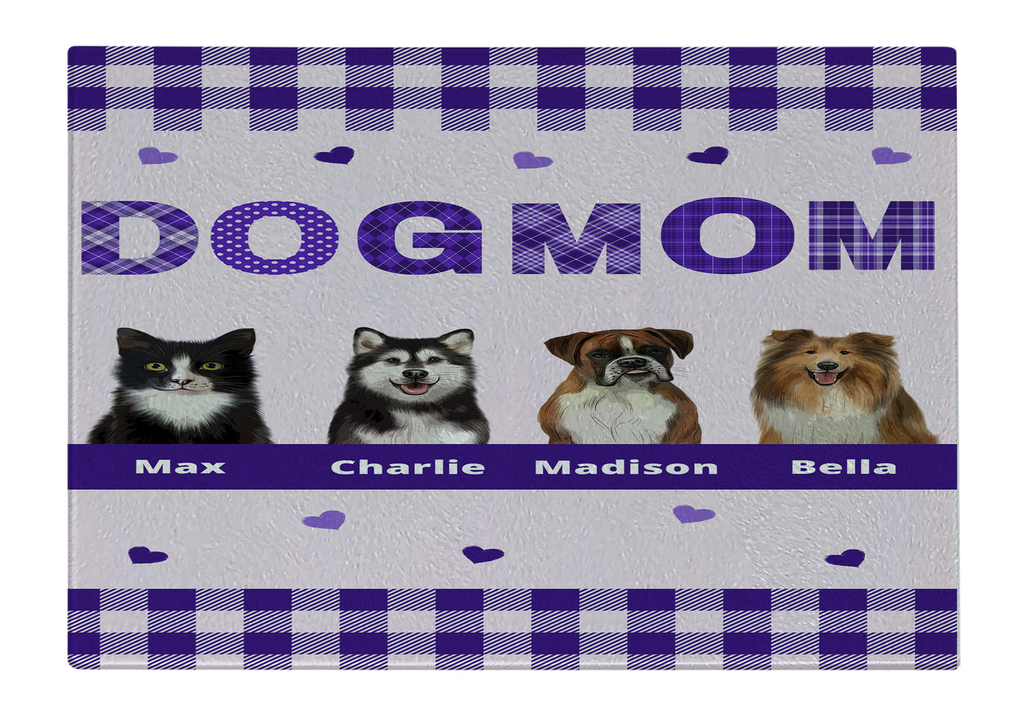 Personalized Dog MOM Cutting Board 1 to 10 Pets