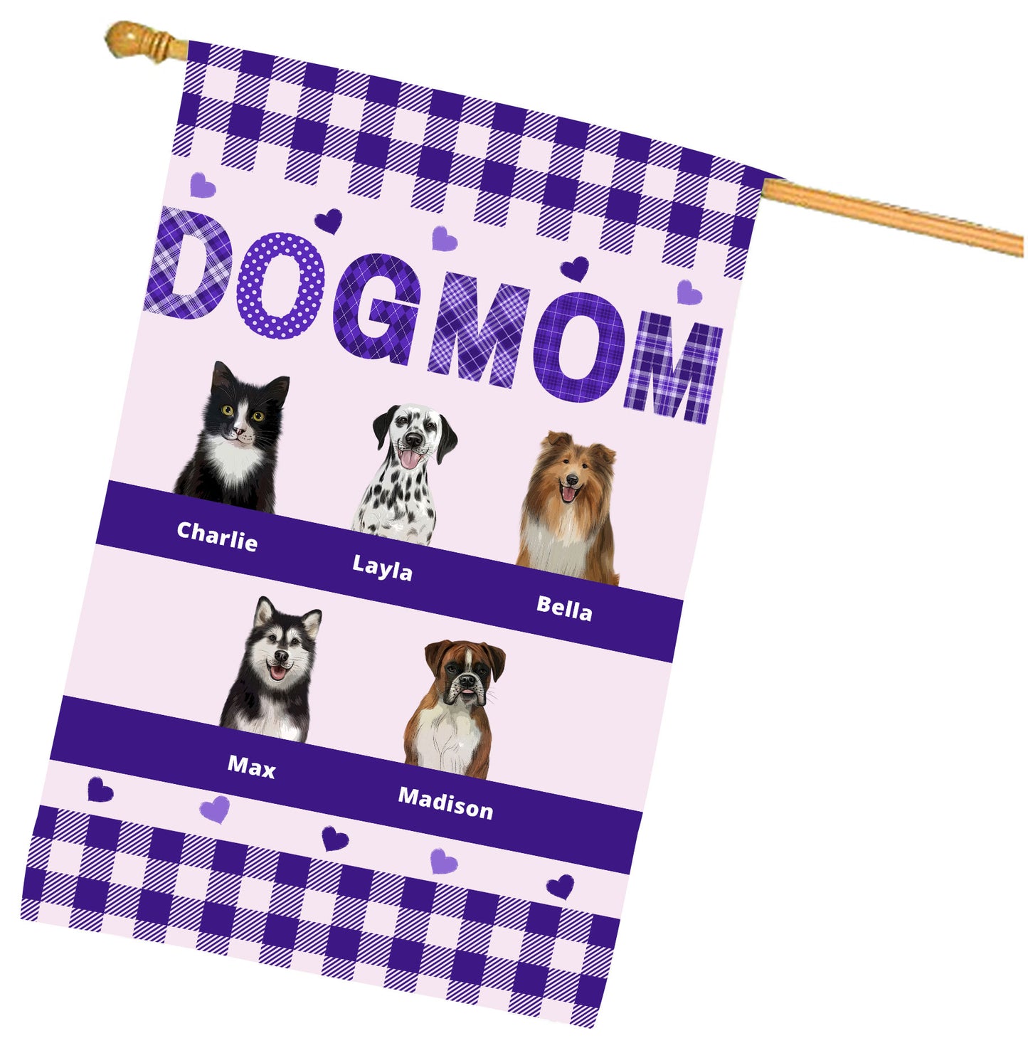 Personalized Dog MOM House Flag