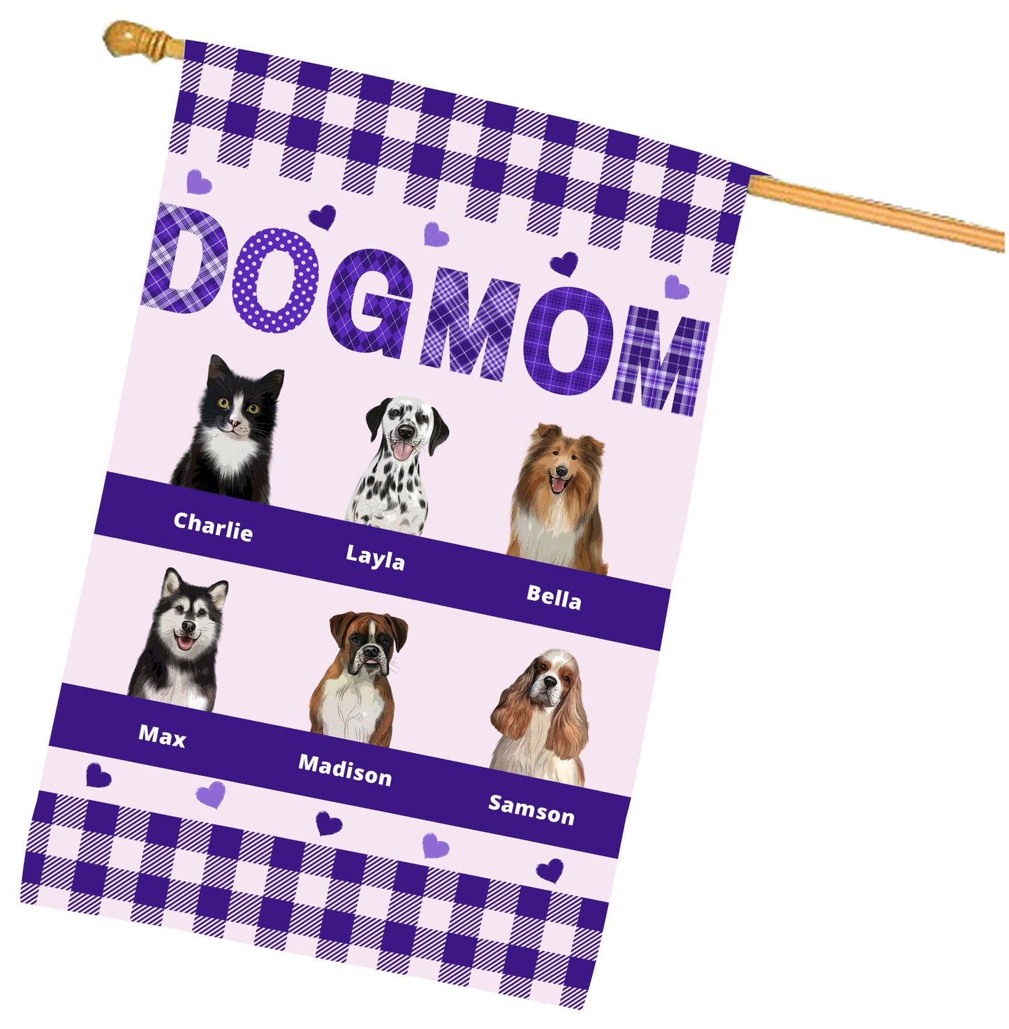 Personalized Dog MOM House Flag