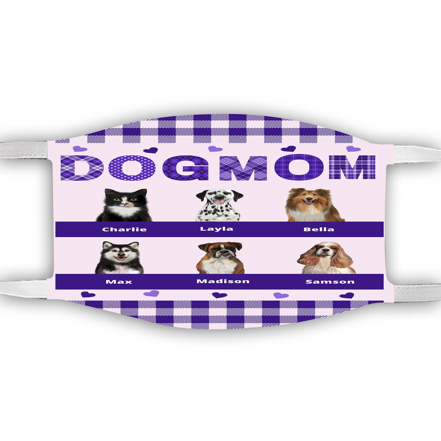 Personalized Dog Cat Pet Mom Face Mask 1-10 Pets