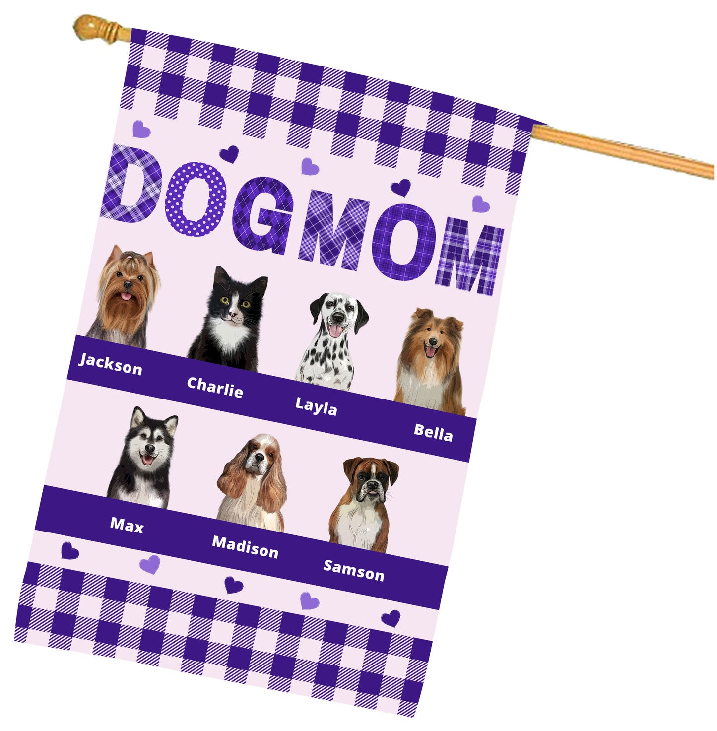 Personalized Dog MOM House Flag