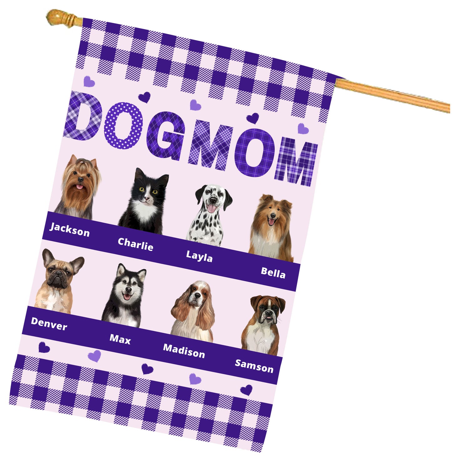 Personalized Dog MOM House Flag