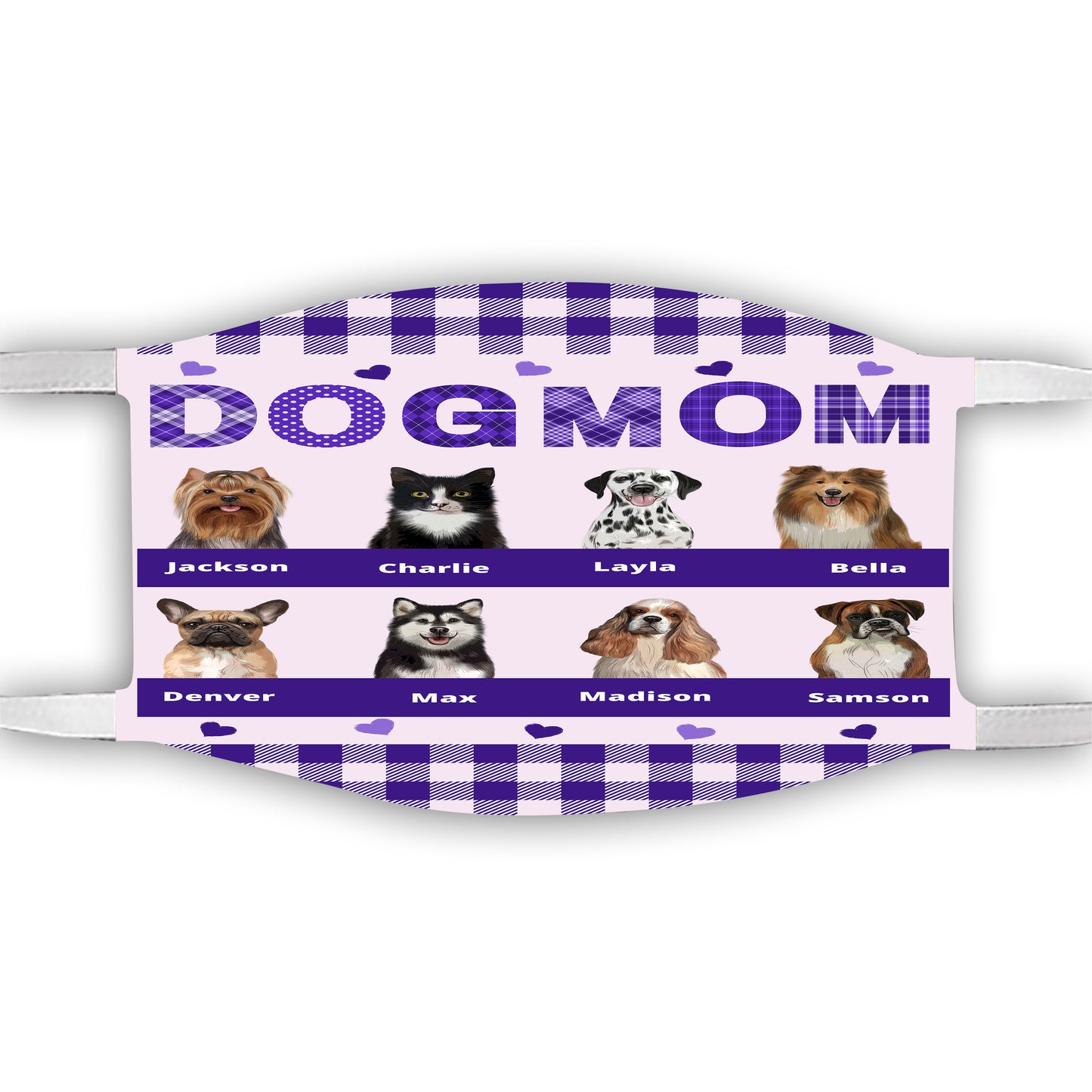 Personalized Dog Cat Pet Mom Face Mask 1-10 Pets