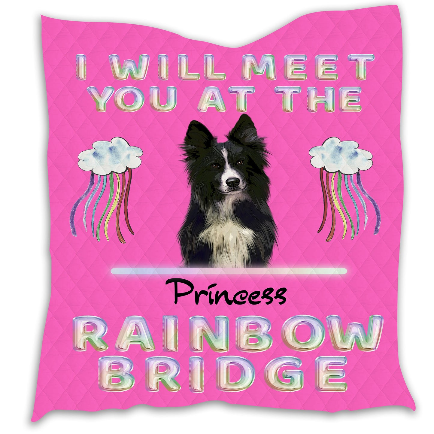 Personalized Meet You At The Rainbow Bridge Dog Cat Pets Memorial Quilt