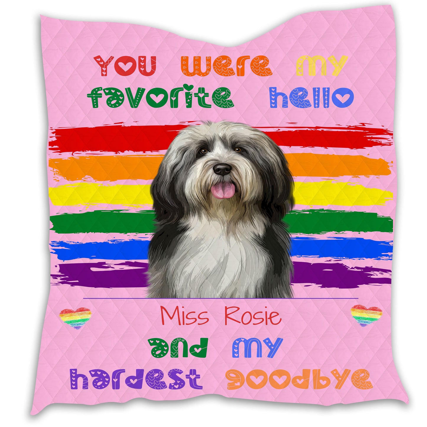 Personalized Favorite Hello Dog Cat Pets Memorial Quilt