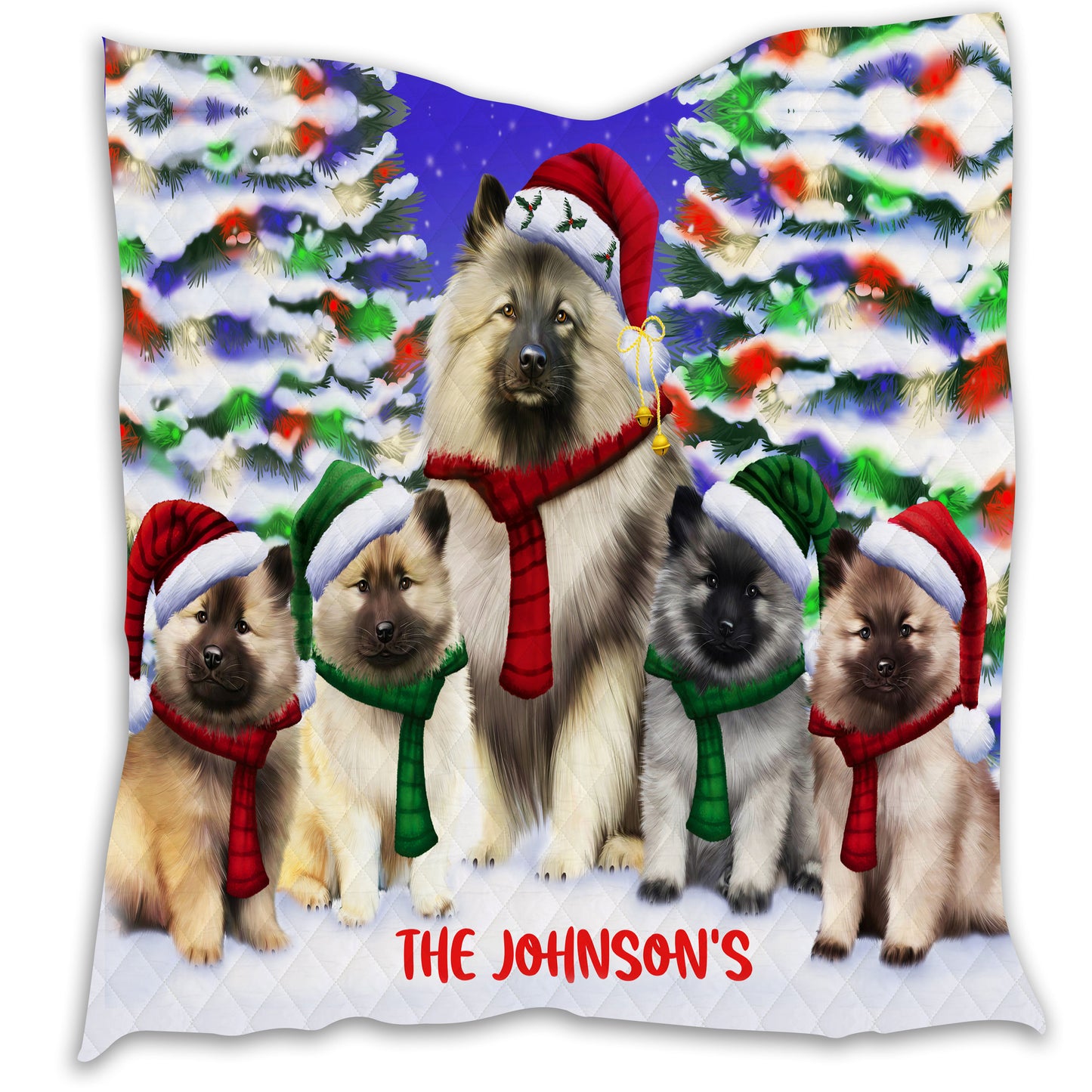 Personalized Christmas Family Portrait Quilt