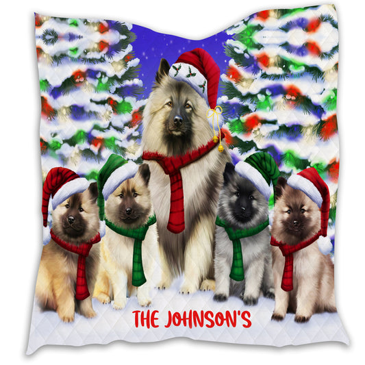 Personalized Christmas Family Portrait Quilt