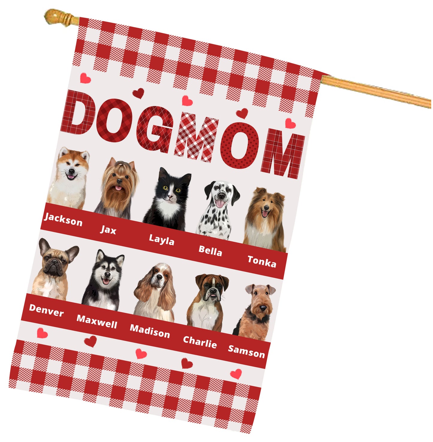 Personalized Dog MOM House Flag
