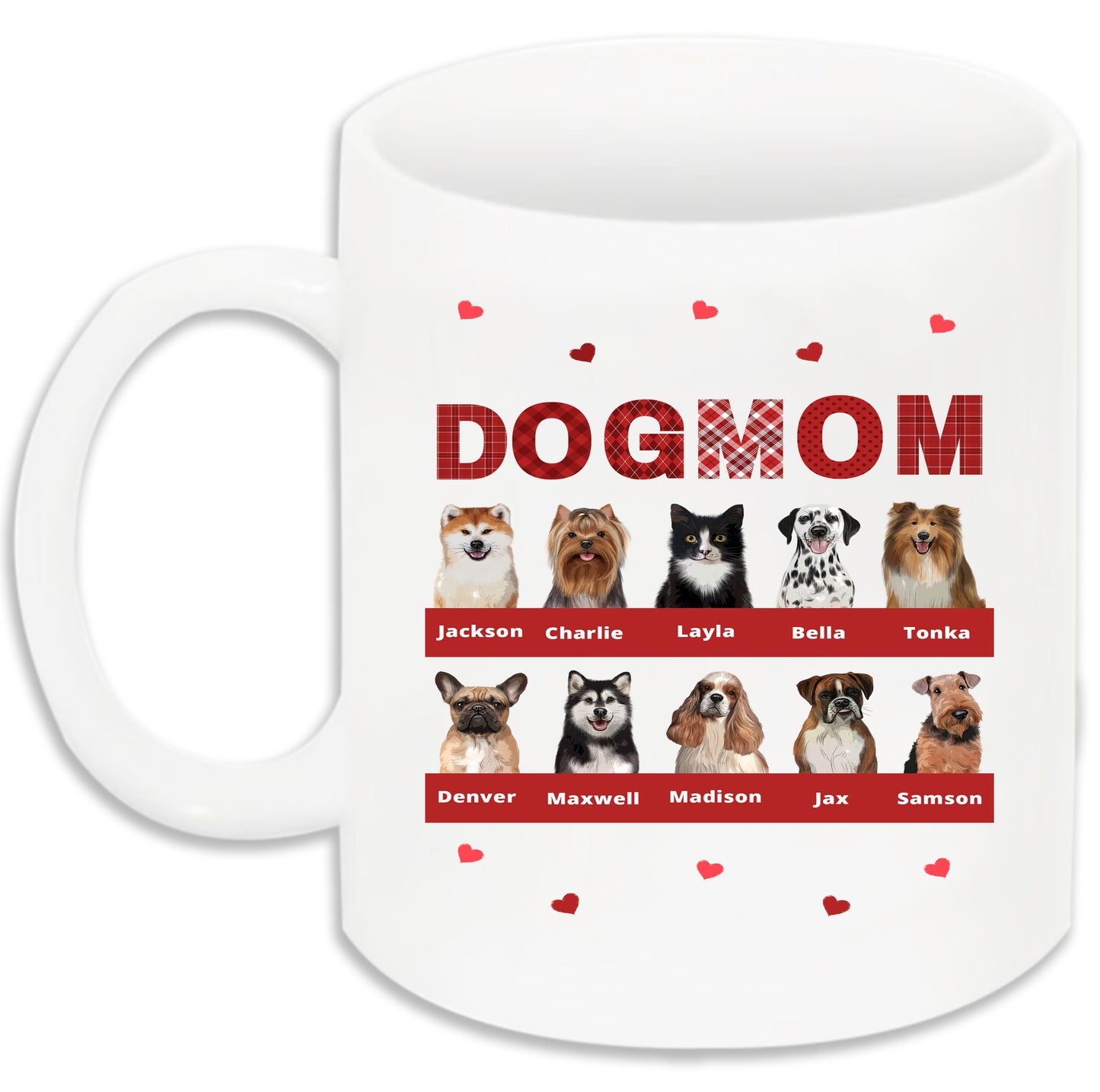 Personalized DOG MOM 11 OZ Coffee Mug 1 to 10 Pets