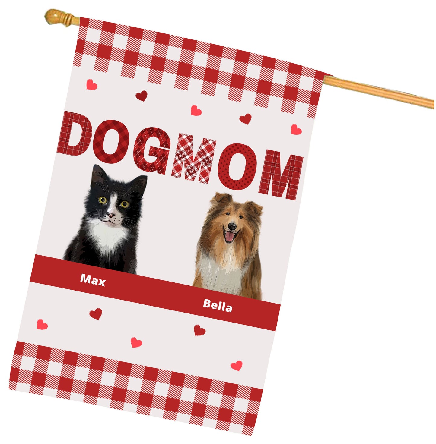 Personalized Dog MOM House Flag