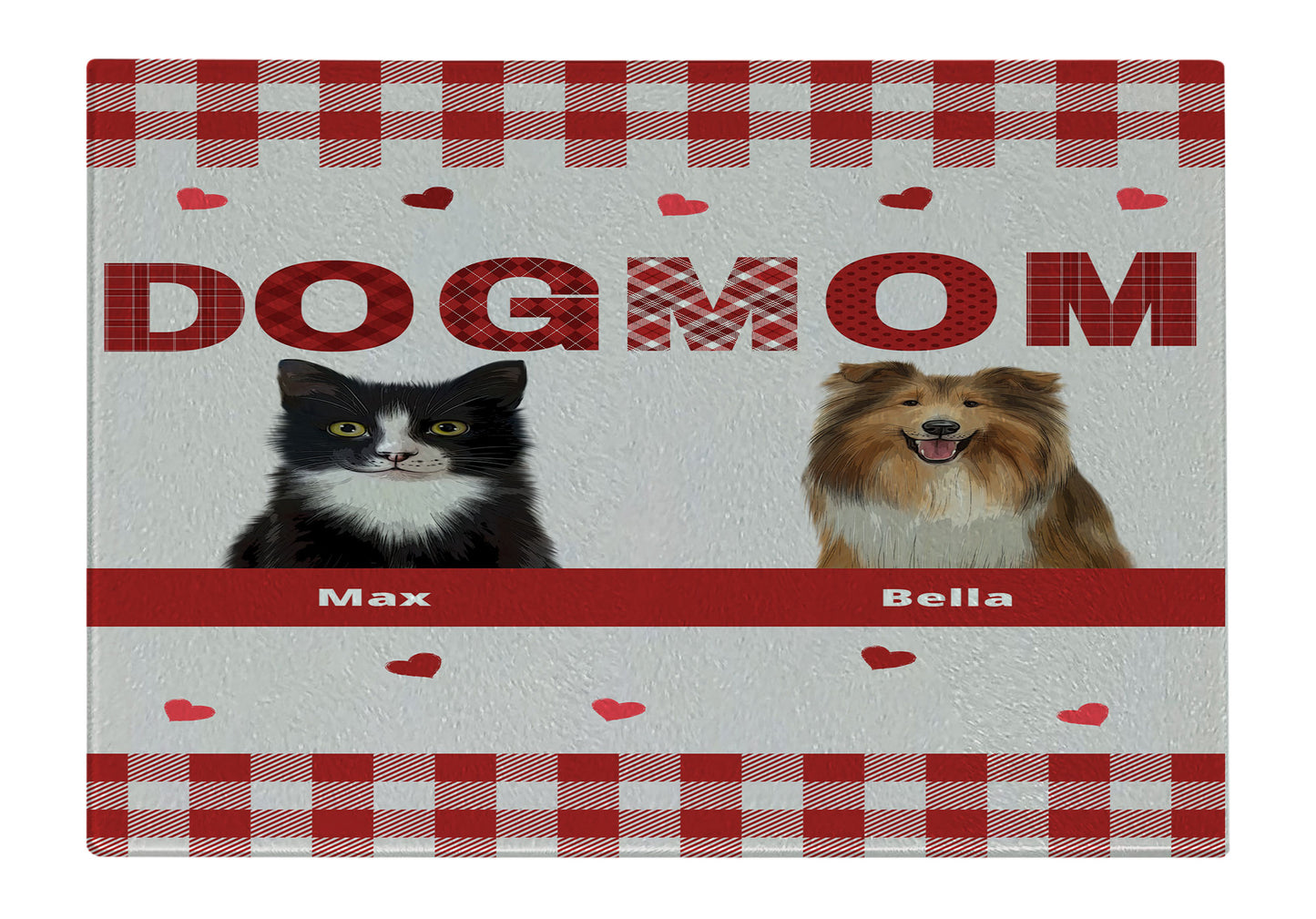Personalized Dog MOM Cutting Board 1 to 10 Pets