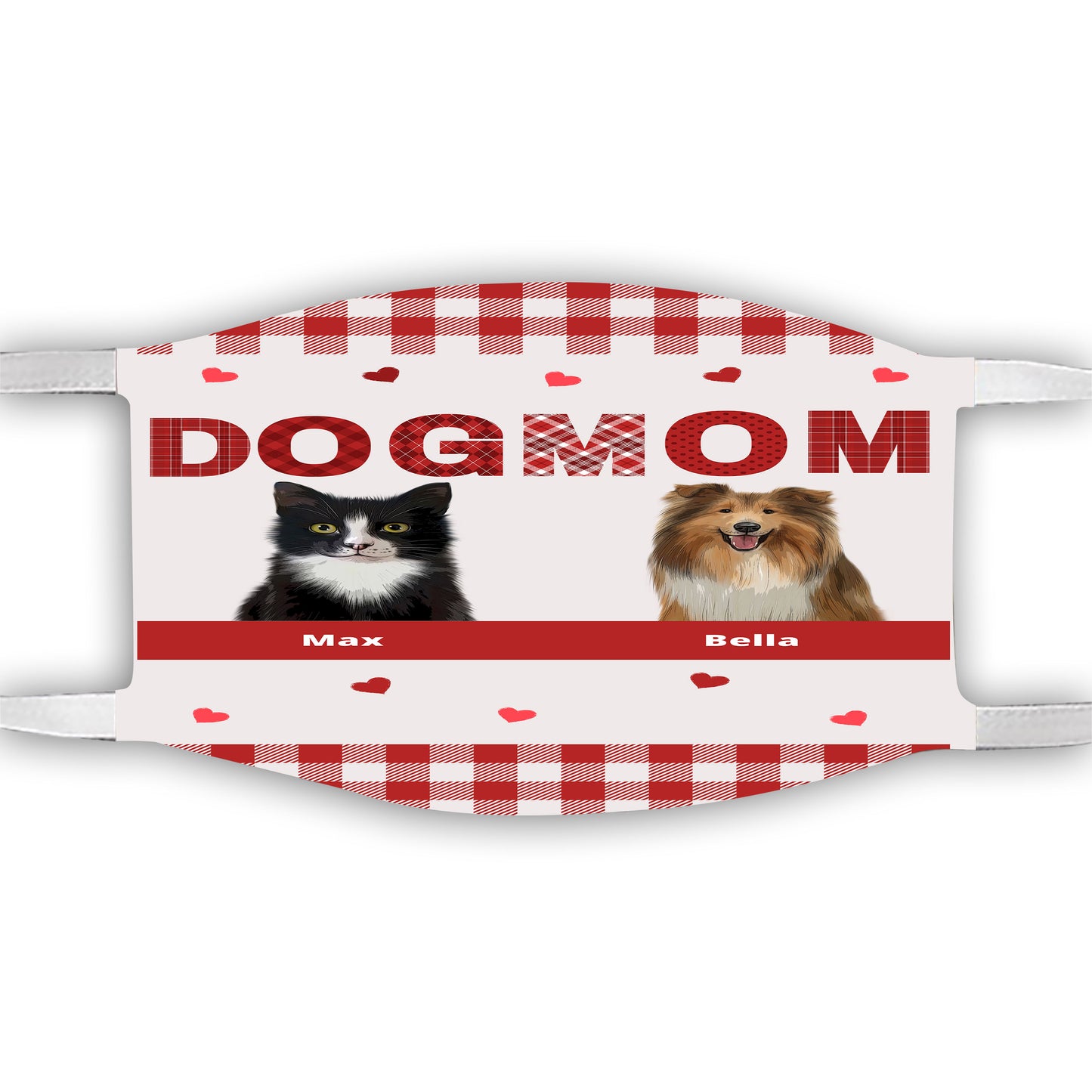 Personalized Dog Cat Pet Mom Face Mask 1-10 Pets