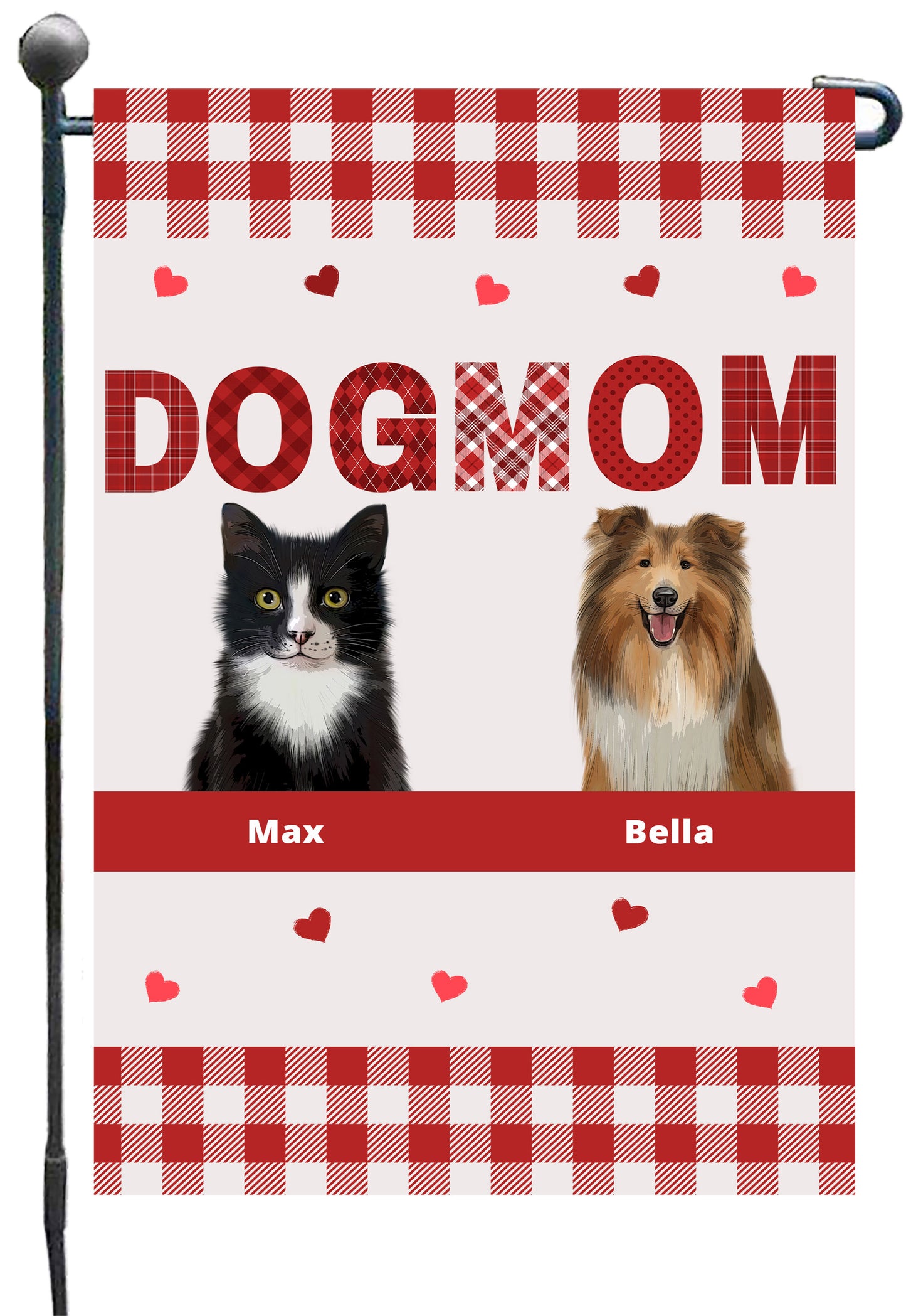 Personalized Dog Cat Pet MOM Garden Flag 1-10 pets