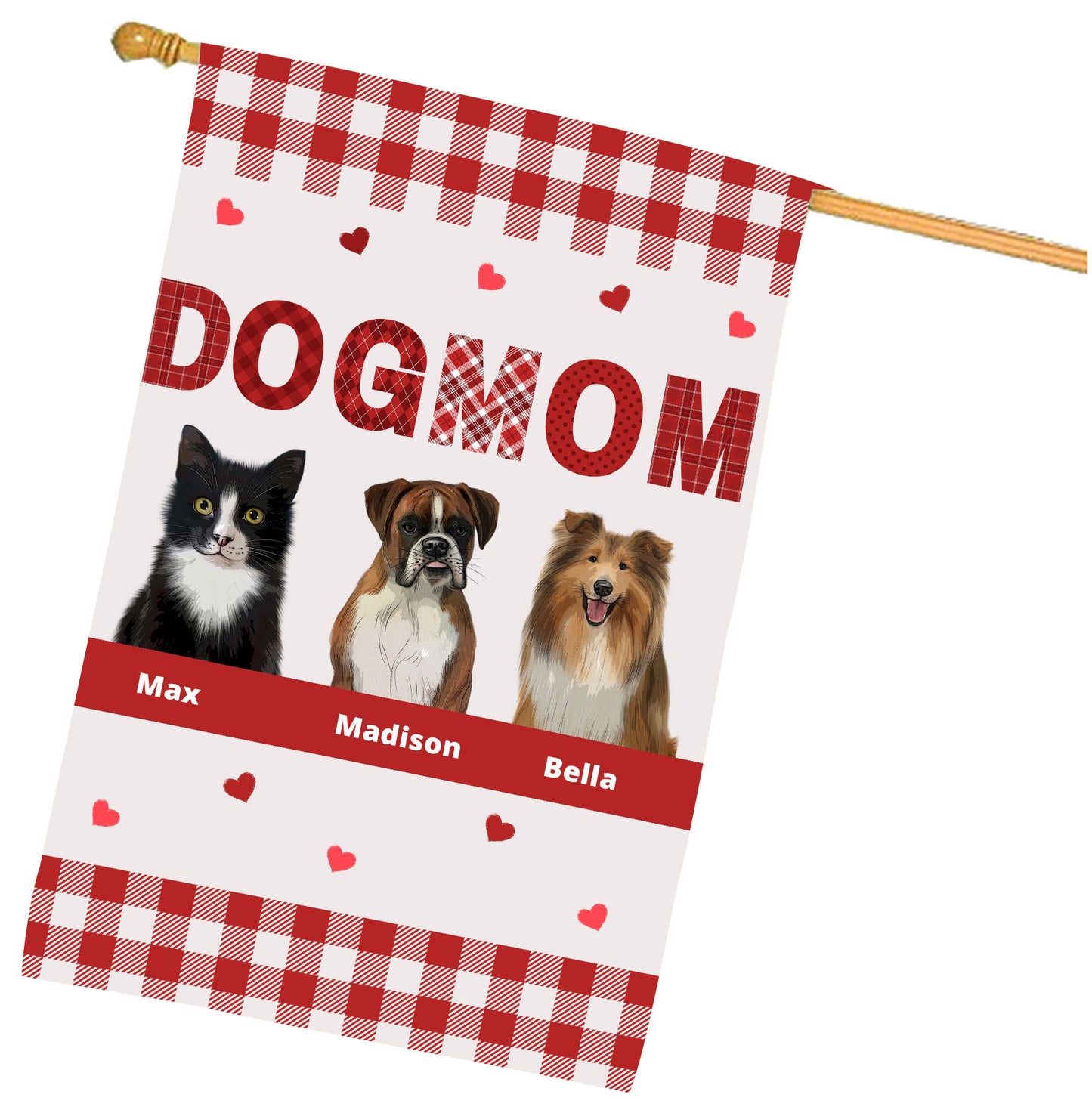 Personalized Dog MOM House Flag