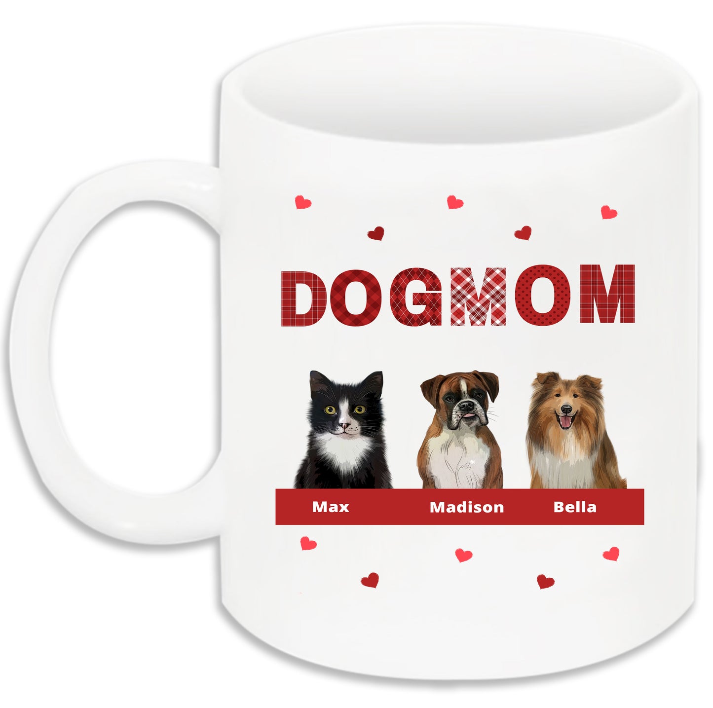 Personalized DOG MOM 11 OZ Coffee Mug 1 to 10 Pets