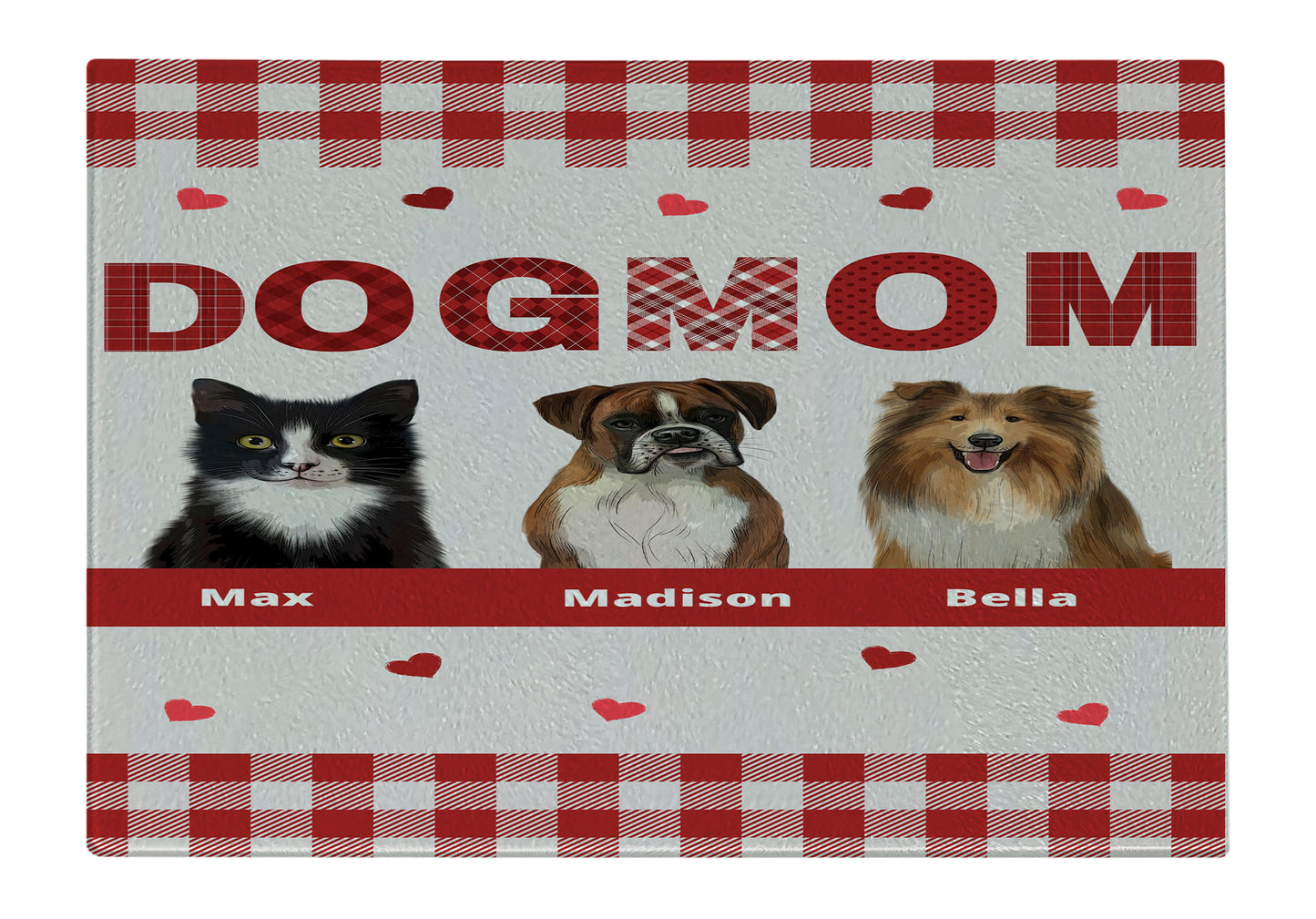 Personalized Dog MOM Cutting Board 1 to 10 Pets