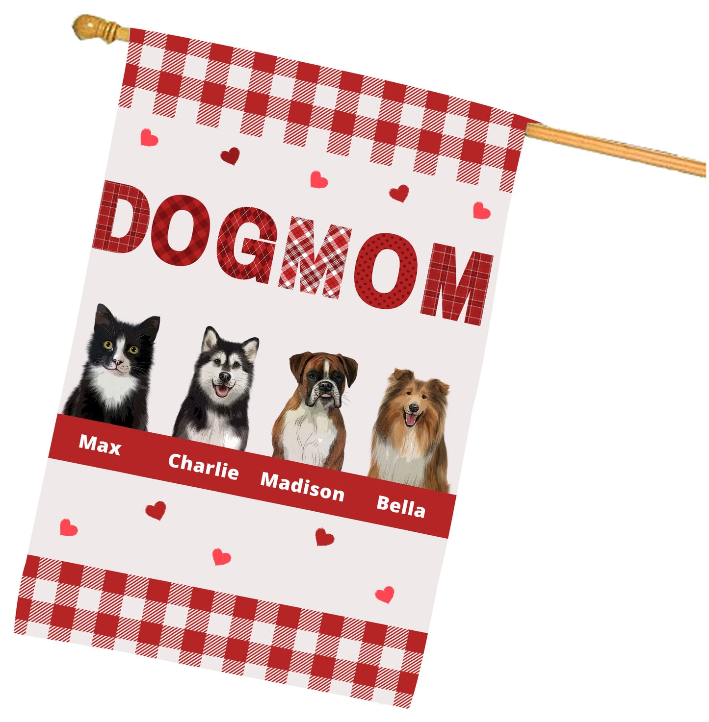 Personalized Dog MOM House Flag