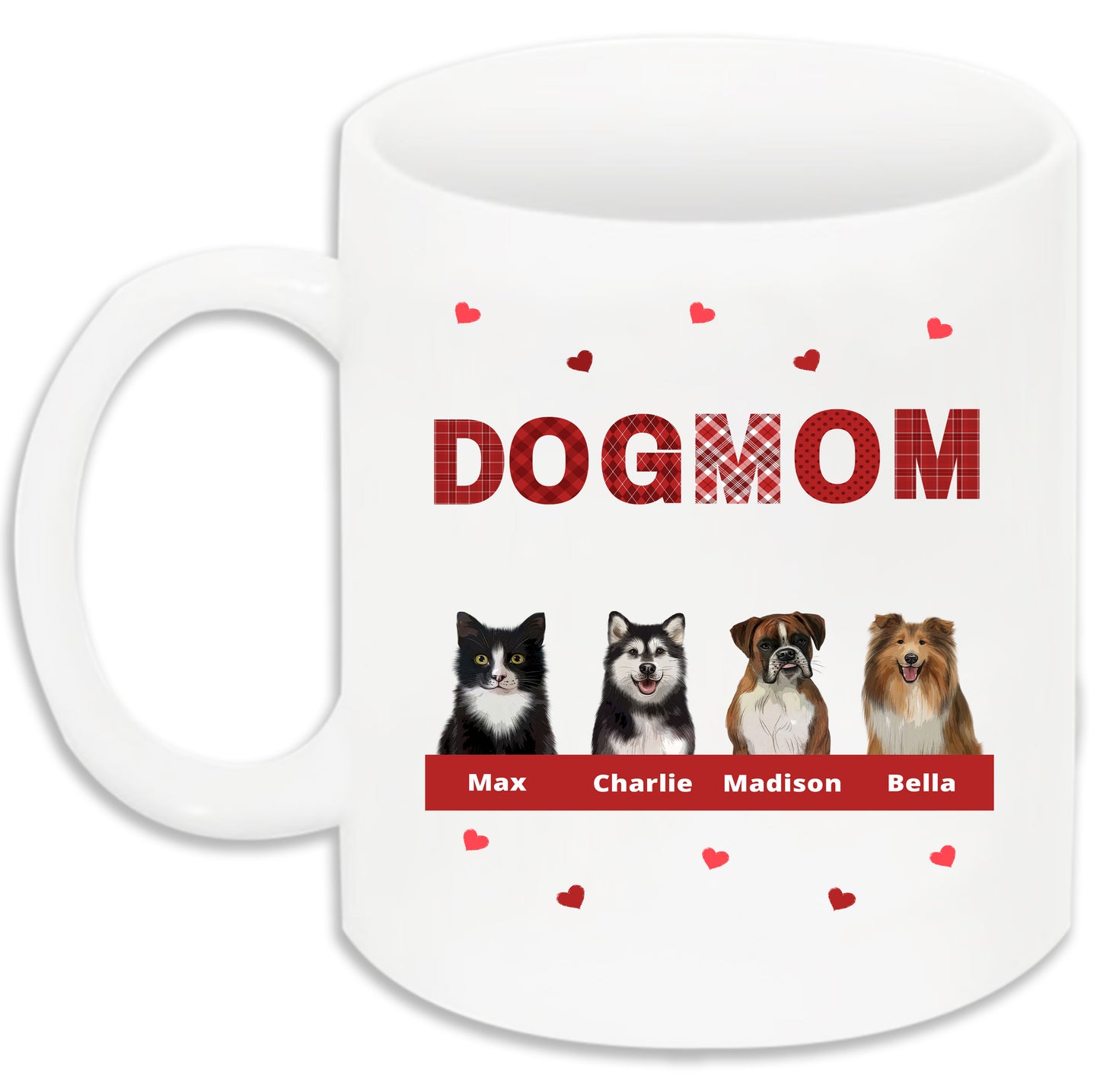 Personalized DOG MOM 11 OZ Coffee Mug 1 to 10 Pets
