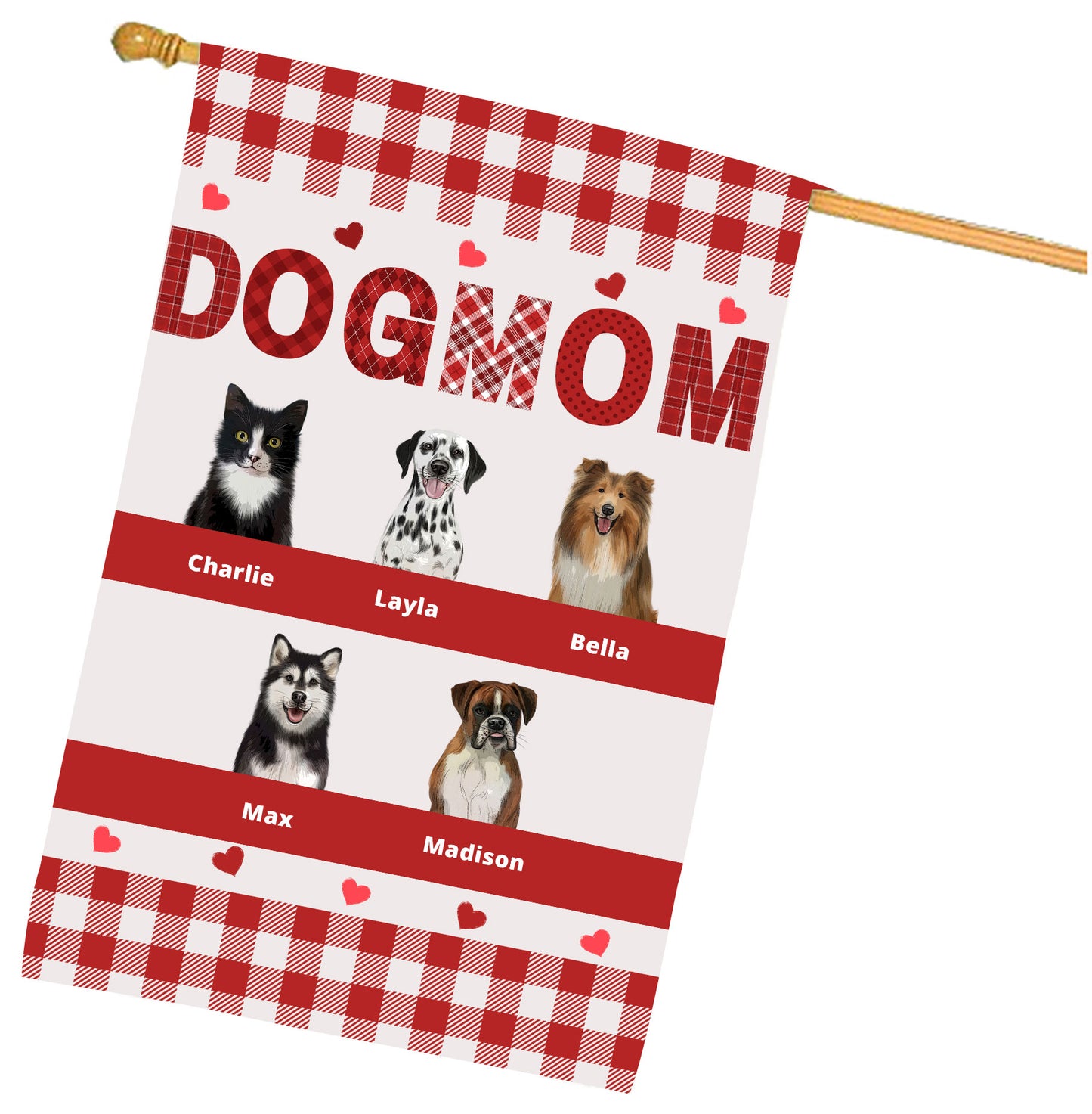 Personalized Dog MOM House Flag