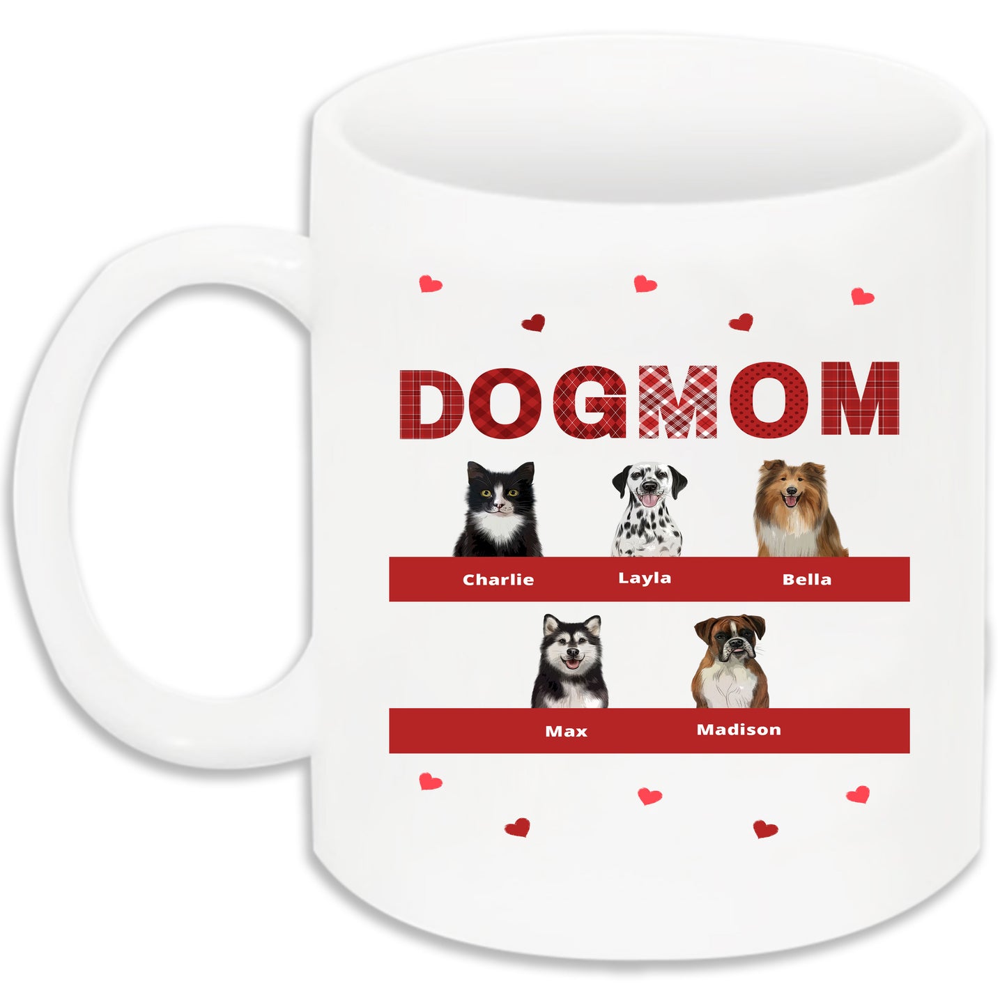 Personalized DOG MOM 11 OZ Coffee Mug 1 to 10 Pets