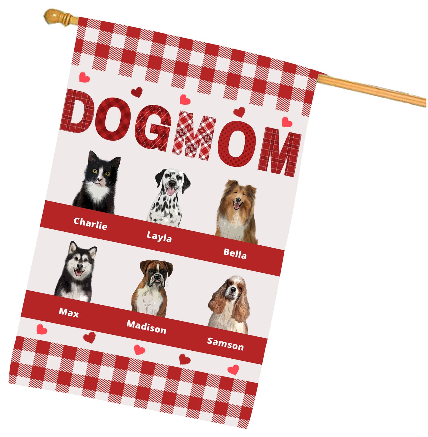 Personalized Dog MOM House Flag