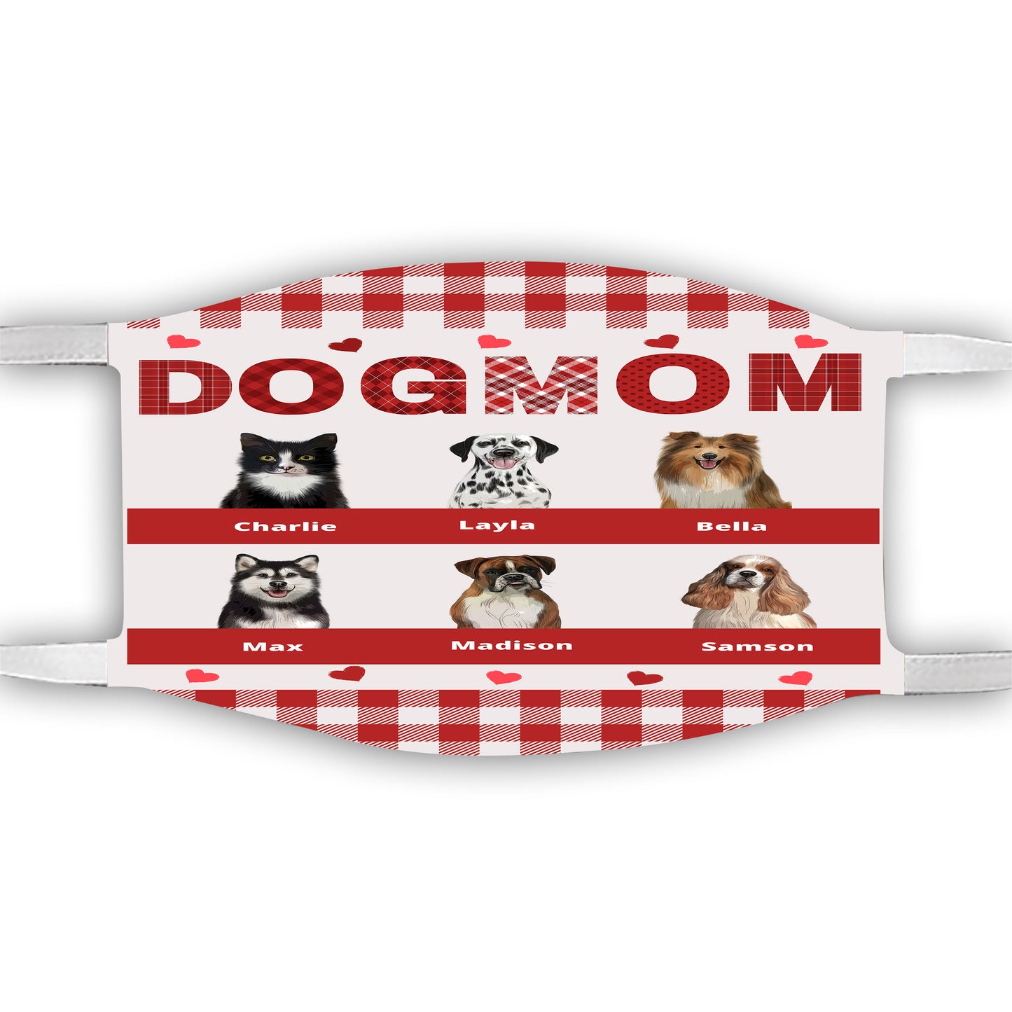 Personalized Dog Cat Pet Mom Face Mask 1-10 Pets