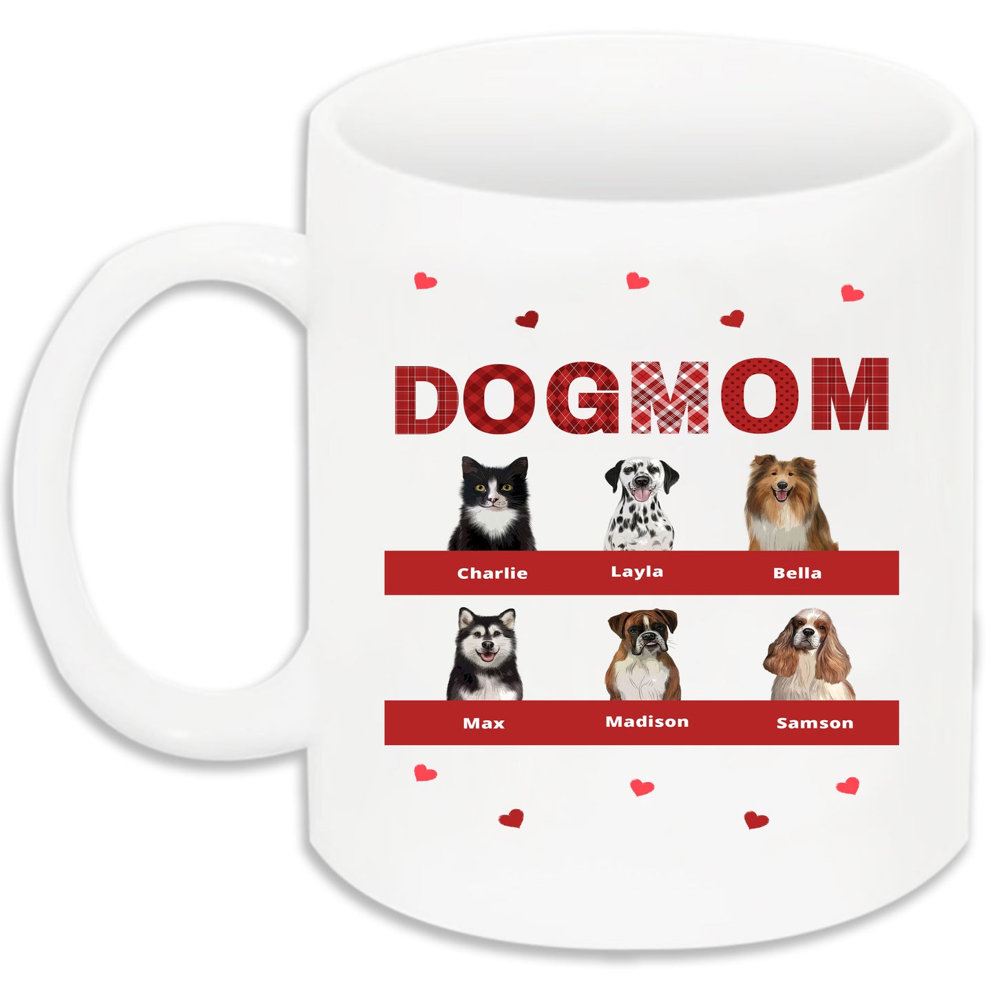 Personalized DOG MOM 11 OZ Coffee Mug 1 to 10 Pets