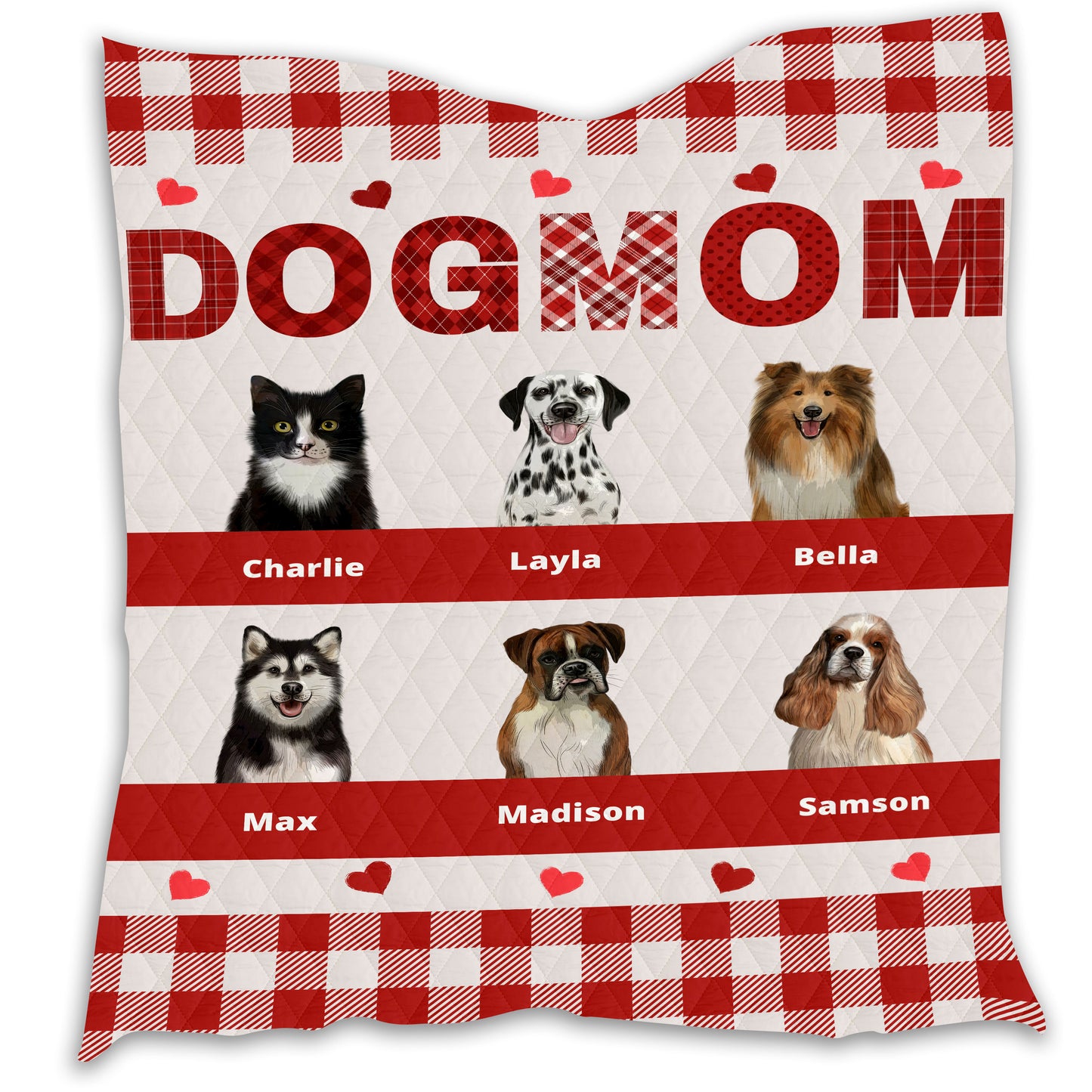 Personalized Dog Cat Pet Mom Quilt 1-10 Pets