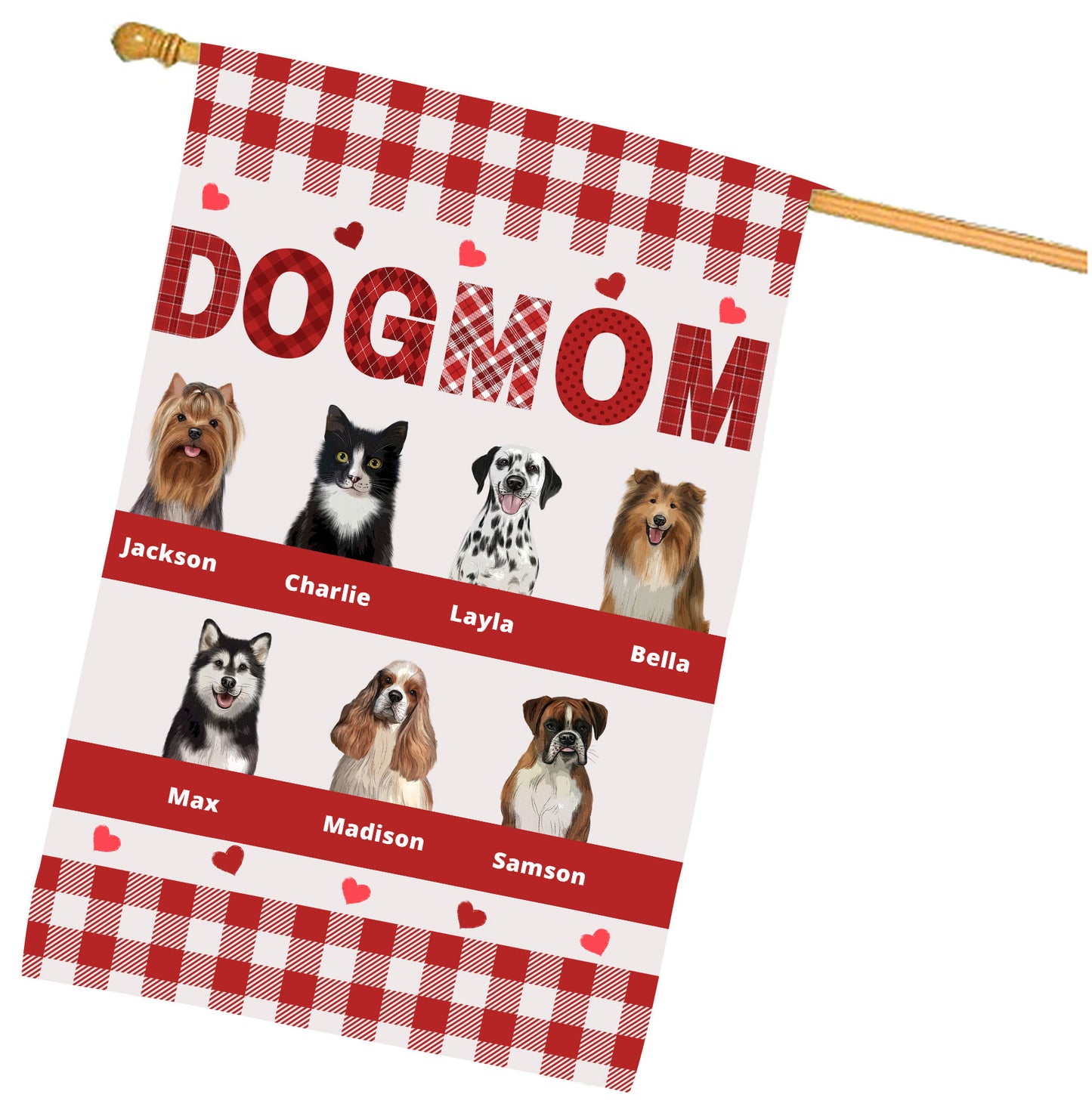 Personalized Dog MOM House Flag